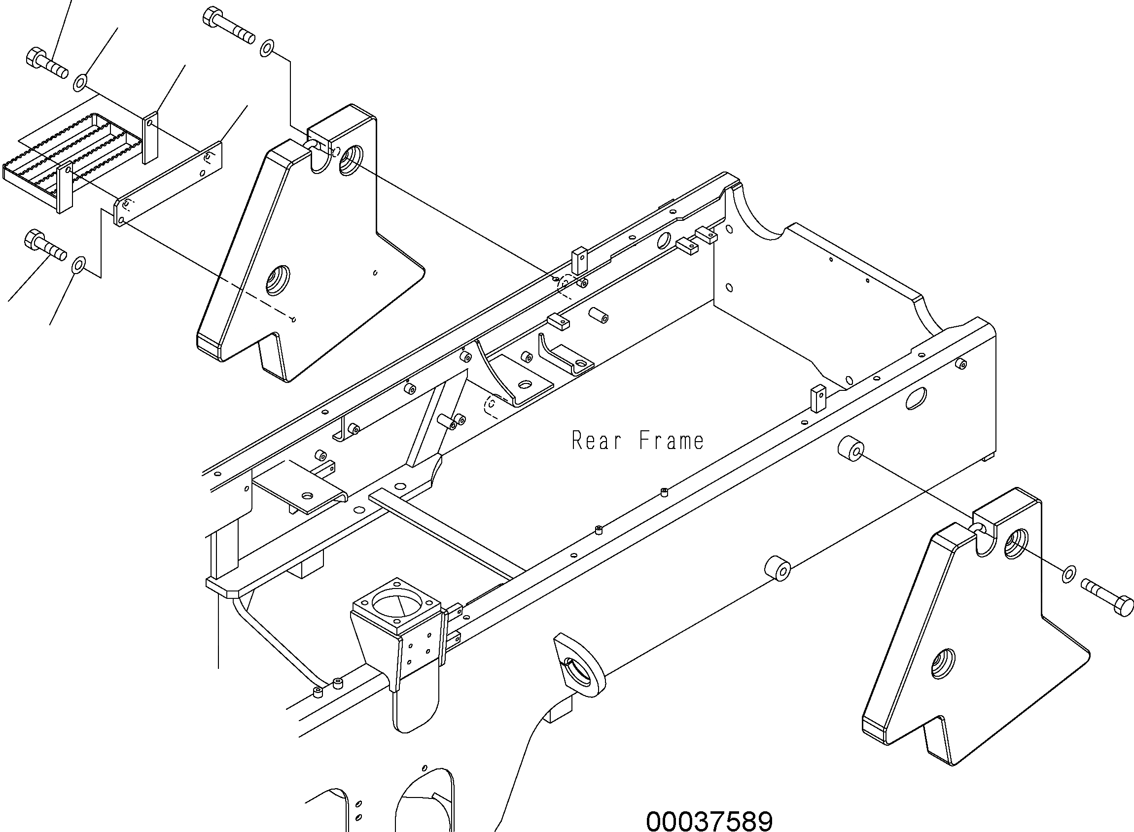 Схема запчастей Komatsu WA250PZ-5 - ПРОТИВОВЕС (СТУПЕНИ) M ЧАСТИ КОРПУСА