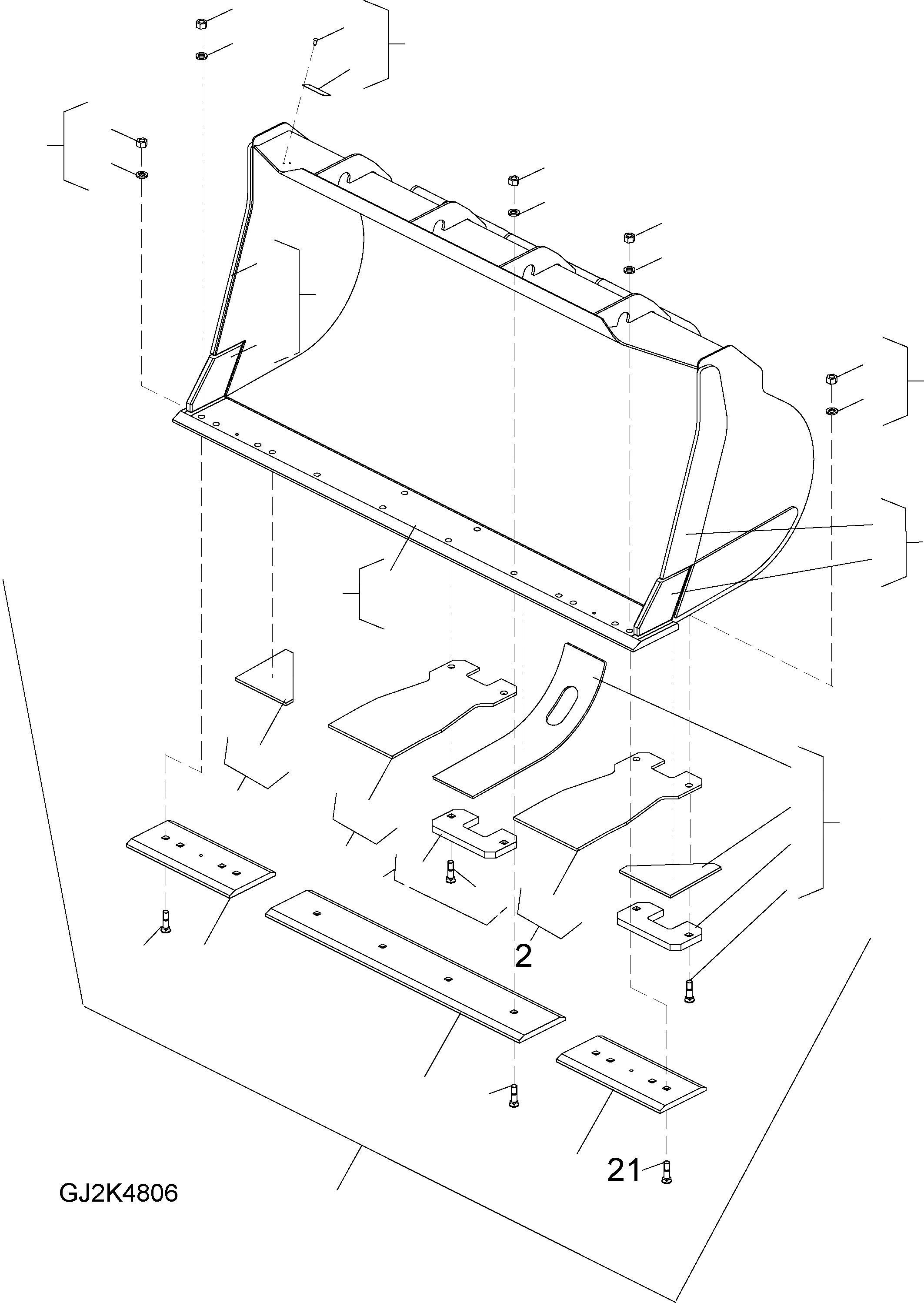 Схема запчастей Komatsu WA250PZ-5 - КОВШ .M (РЕЖУЩ. КРОМКА НА БОЛТАХ) (ТИП C) T РАБОЧЕЕ ОБОРУДОВАНИЕ