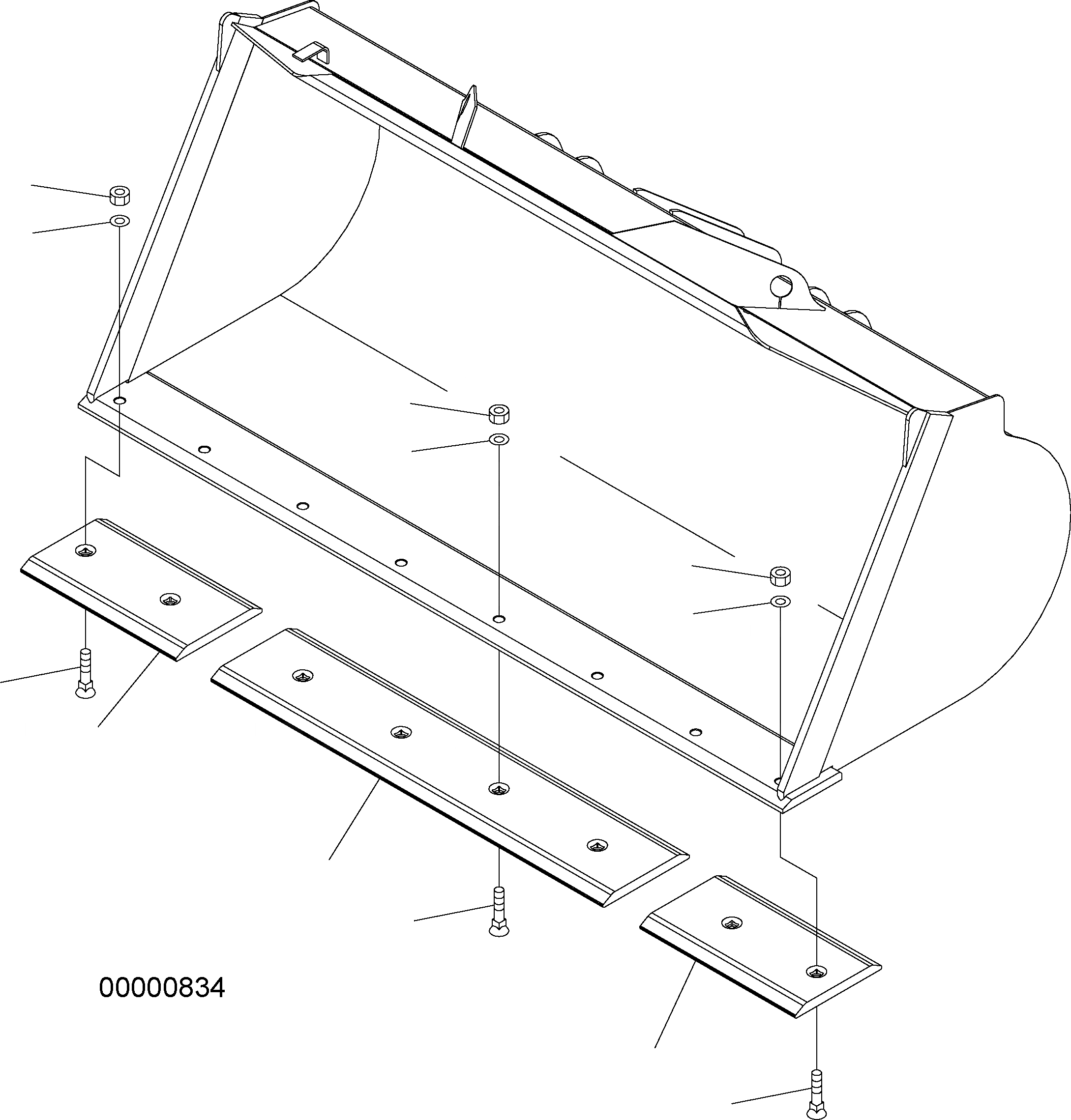 Схема запчастей Komatsu WA250PZ-5 - РЕЖУЩ. КРОМКА НА БОЛТАХ T РАБОЧЕЕ ОБОРУДОВАНИЕ
