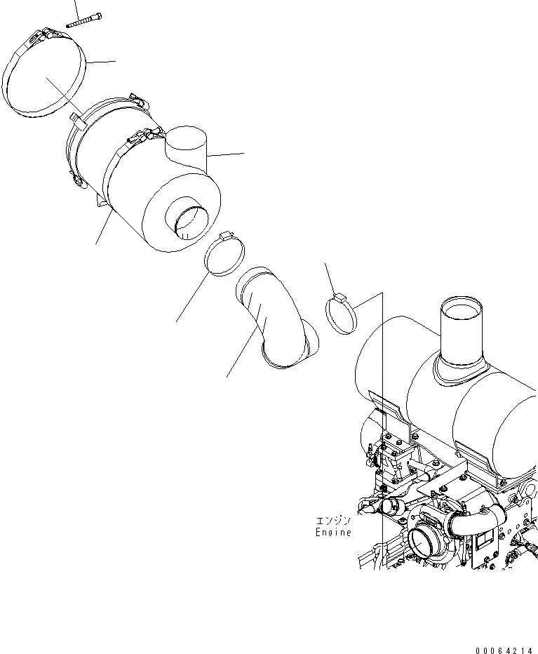 Схема запчастей Komatsu WA250PZ-6 - ВОЗДУХООЧИСТИТЕЛЬ B КОМПОНЕНТЫ ДВИГАТЕЛЯ