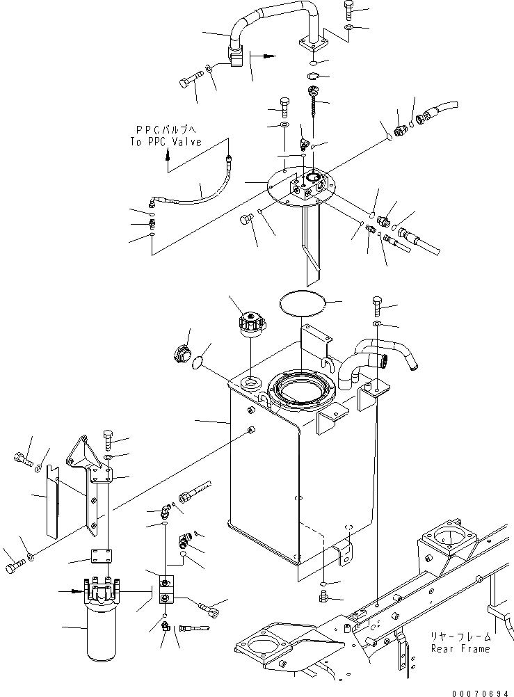Схема запчастей Komatsu WA250PZ-6 - ГИДР. БАК. H ГИДРАВЛИКА