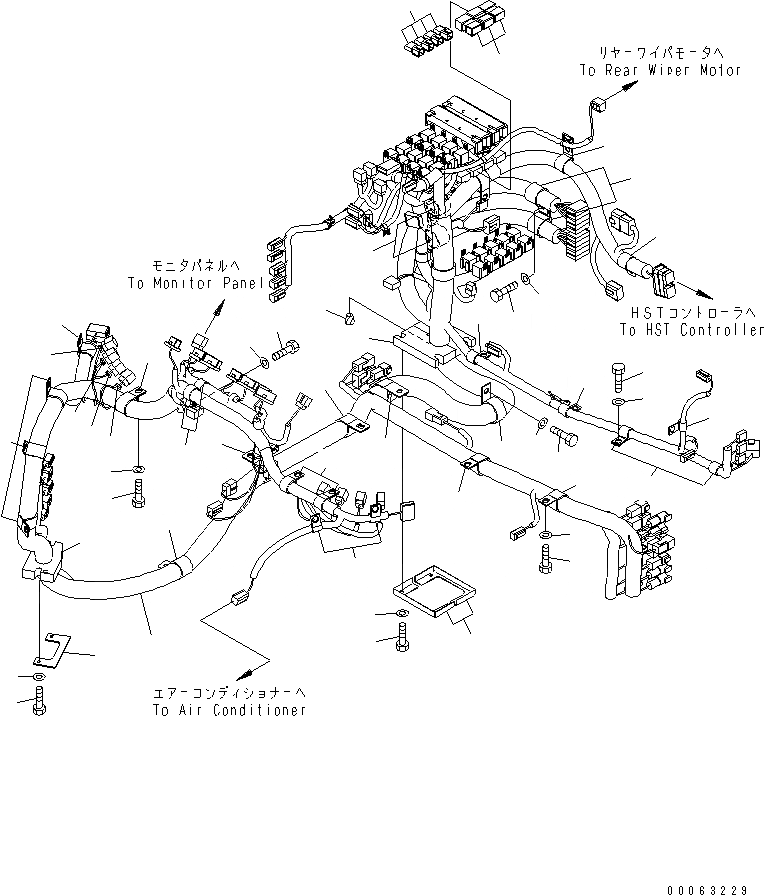 Схема запчастей Komatsu WA250PZ-6 - КАБИНА ROPS (ПОЛ) (Э/ПРОВОДКА) (/) K OPERATORґS ОБСТАНОВКА И СИСТЕМА УПРАВЛЕНИЯ