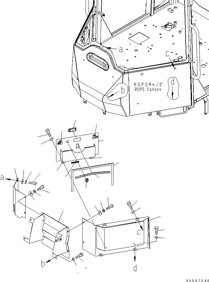 Схема запчастей Komatsu WA250PZ-6 - ГИДРОЛИНИЯ (ЛИНИЯ ГИДРОЦИЛИНДРА ПОДЪЕМА)(№7-) ГИДРАВЛИКА