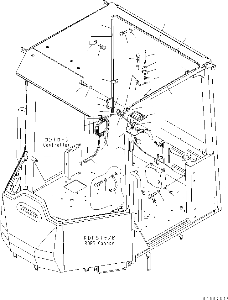 Схема запчастей Komatsu WA250PZ-6 - ПЕРЕДН. РАМА(№7-) ОСНОВНАЯ РАМА И ЕЕ ЧАСТИ