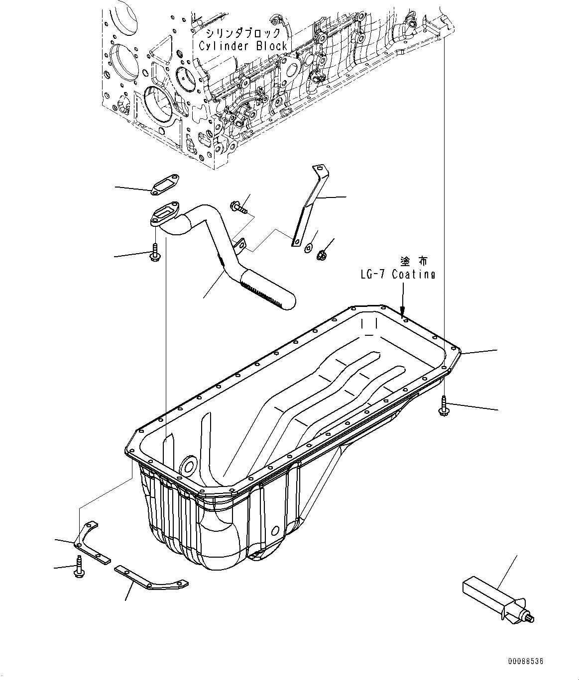 Схема запчастей Komatsu WA250PZ-6 - ПОДДОН ДВИГ-ЛЯ AA ДВИГАТЕЛЬ