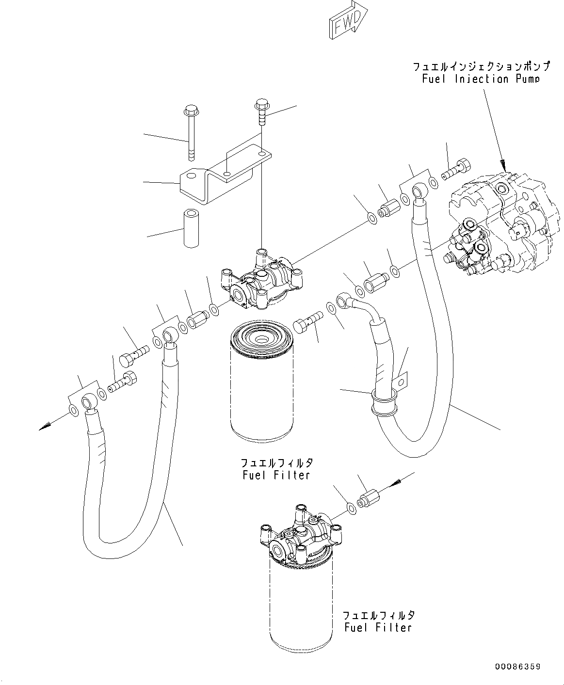 Схема запчастей Komatsu WA250PZ-6 - ТОПЛИВН. ФИЛЬТР. LOCATION (ВОДН. И DUST) AA ДВИГАТЕЛЬ