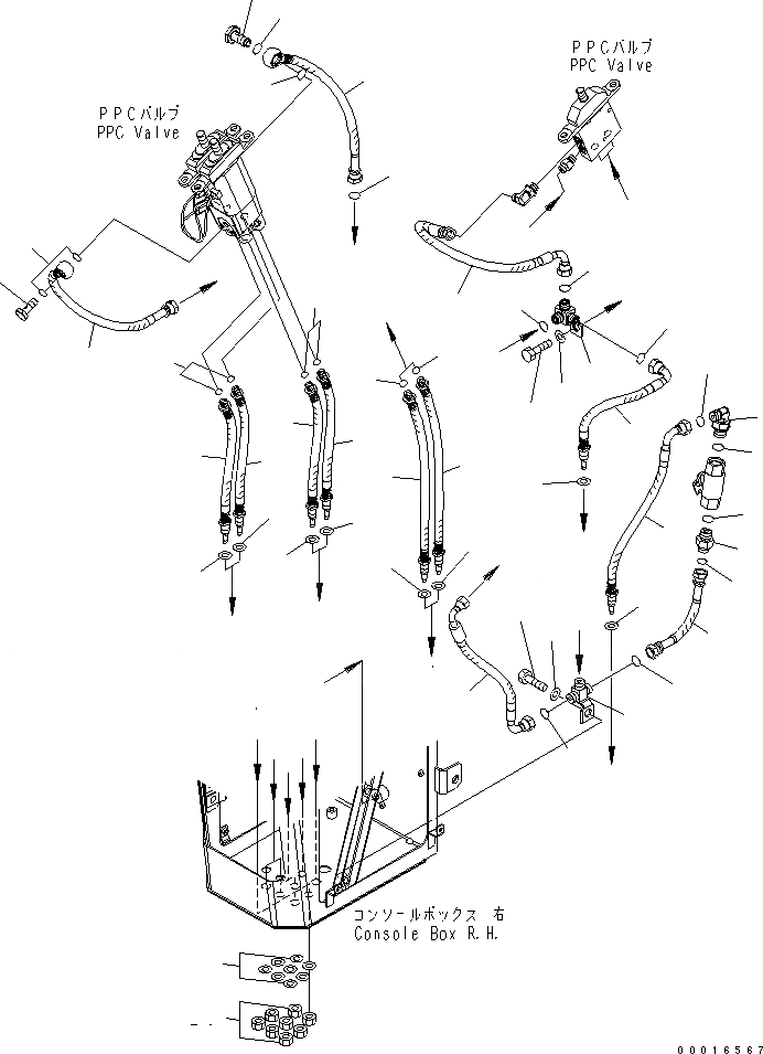 Схема запчастей Komatsu WA250PZ-6 - УПРАВЛЕНИЕ ПОГРУЗКОЙ БЛОК (С -РЫЧАГ УПРАВЛЕНИЕ ПОГРУЗКОЙ И -РЫЧАГ УПРАВЛ. НАВЕСН. ОБОРУД.) (ПЕРЕД. RESERVE ПЕРЕКЛЮЧАТЕЛЬ) (P.P.C. ШЛАНГИ) K OPERATORґS ОБСТАНОВКА И СИСТЕМА УПРАВЛЕНИЯ