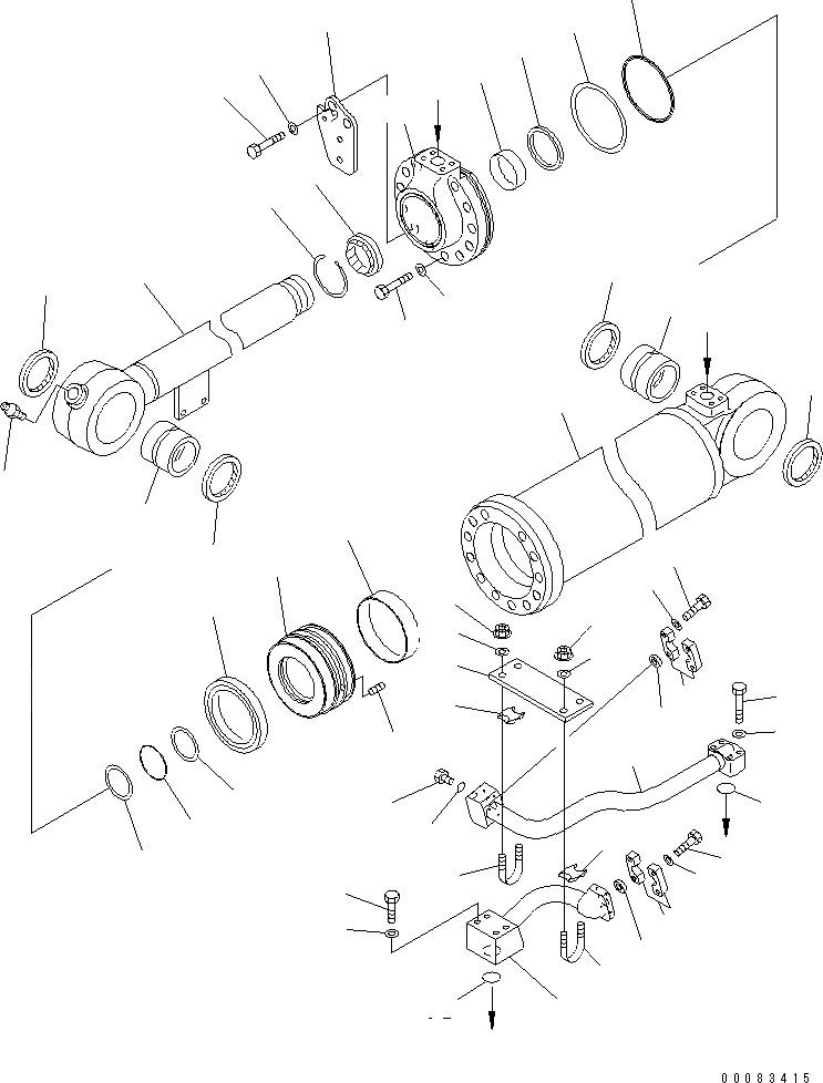 Схема запчастей Komatsu WA250PZ-6 - ЦИЛИНДР КОВША (ВНУТР. ЧАСТИ) T РАБОЧЕЕ ОБОРУДОВАНИЕ