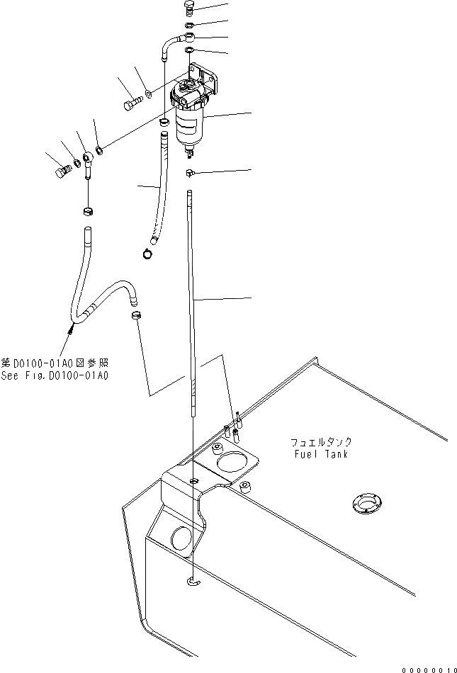 Схема запчастей Komatsu WA270-5-SN - ВОДООТДЕЛИТЕЛЬ ТОПЛИВН. БАК. AND КОМПОНЕНТЫ
