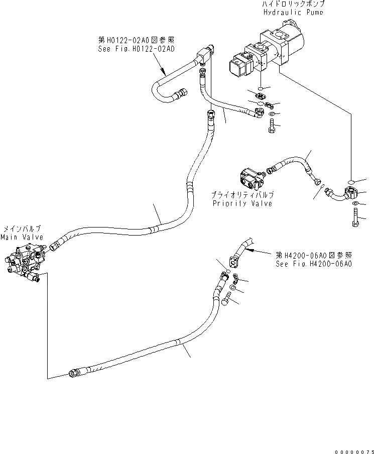 Схема запчастей Komatsu WA270-5-SN - ГИДРОЛИНИЯ (ВОЗВРАТНАЯ ЛИНИЯ) ГИДРАВЛИКА