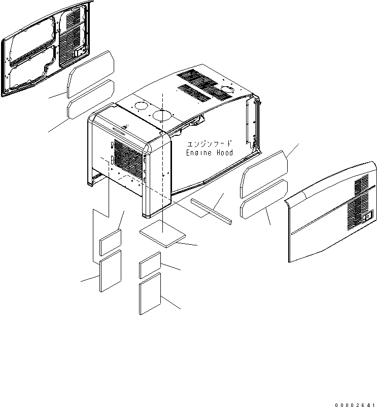Схема запчастей Komatsu WA270-5-SN - КАПОТ (ЩИТКИ) ЧАСТИ КОРПУСА