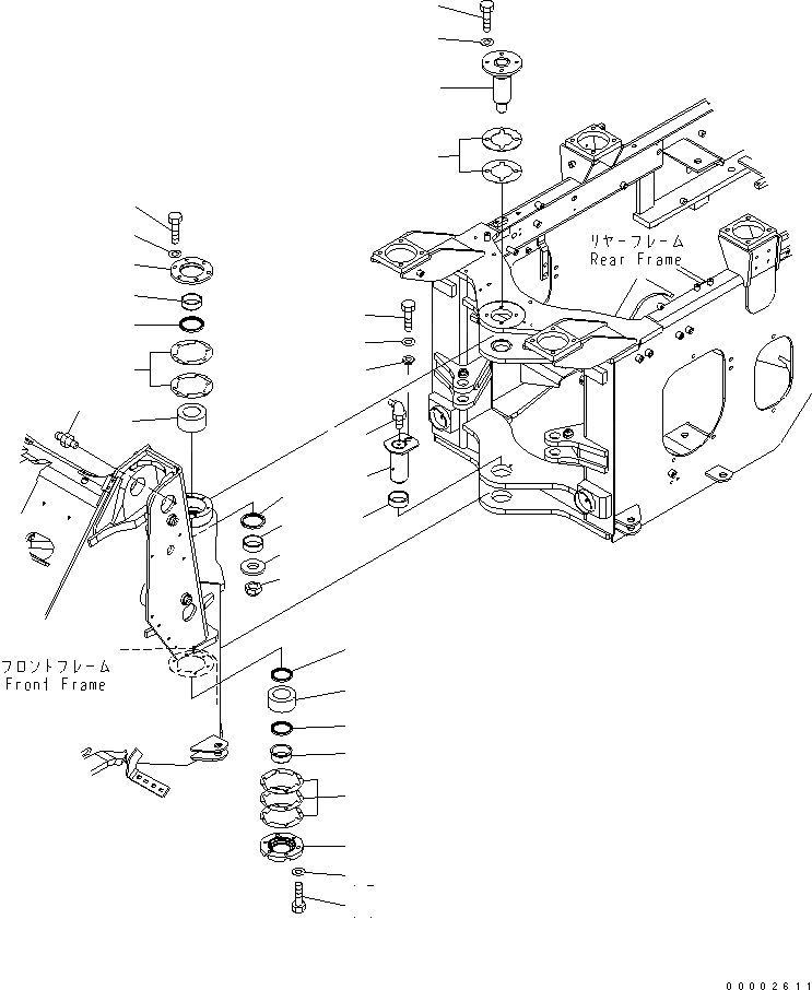 Схема запчастей Komatsu WA270-5 - HINGE ПАЛЕЦ ОСНОВНАЯ РАМА И ЕЕ ЧАСТИ