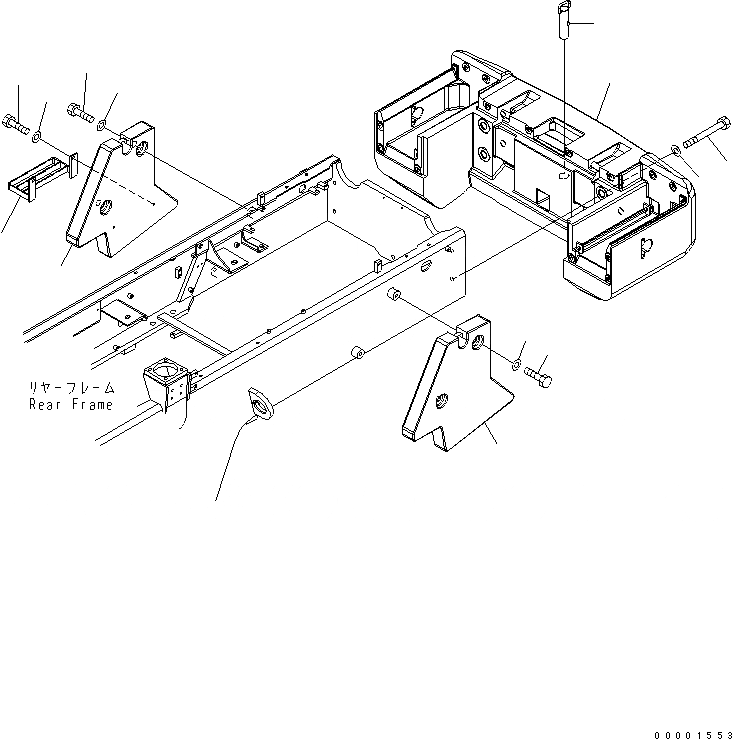 Схема запчастей Komatsu WA270-5 - ПРОТИВОВЕС (ДОПОЛН. ВЕС) ЧАСТИ КОРПУСА