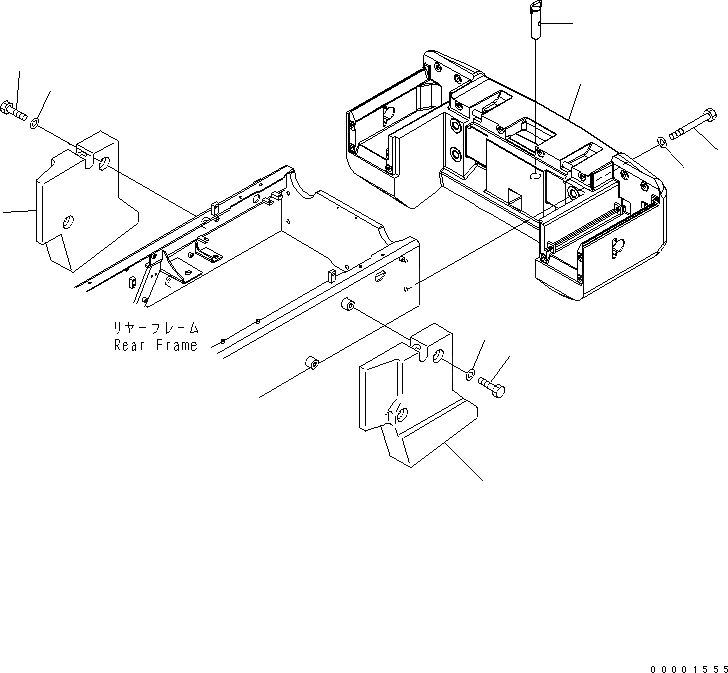 Схема запчастей Komatsu WA270-5 - ПРОТИВОВЕС (ДОПОЛН. ВЕС) (ВЫСОК. ПОДЪЕМ) ЧАСТИ КОРПУСА