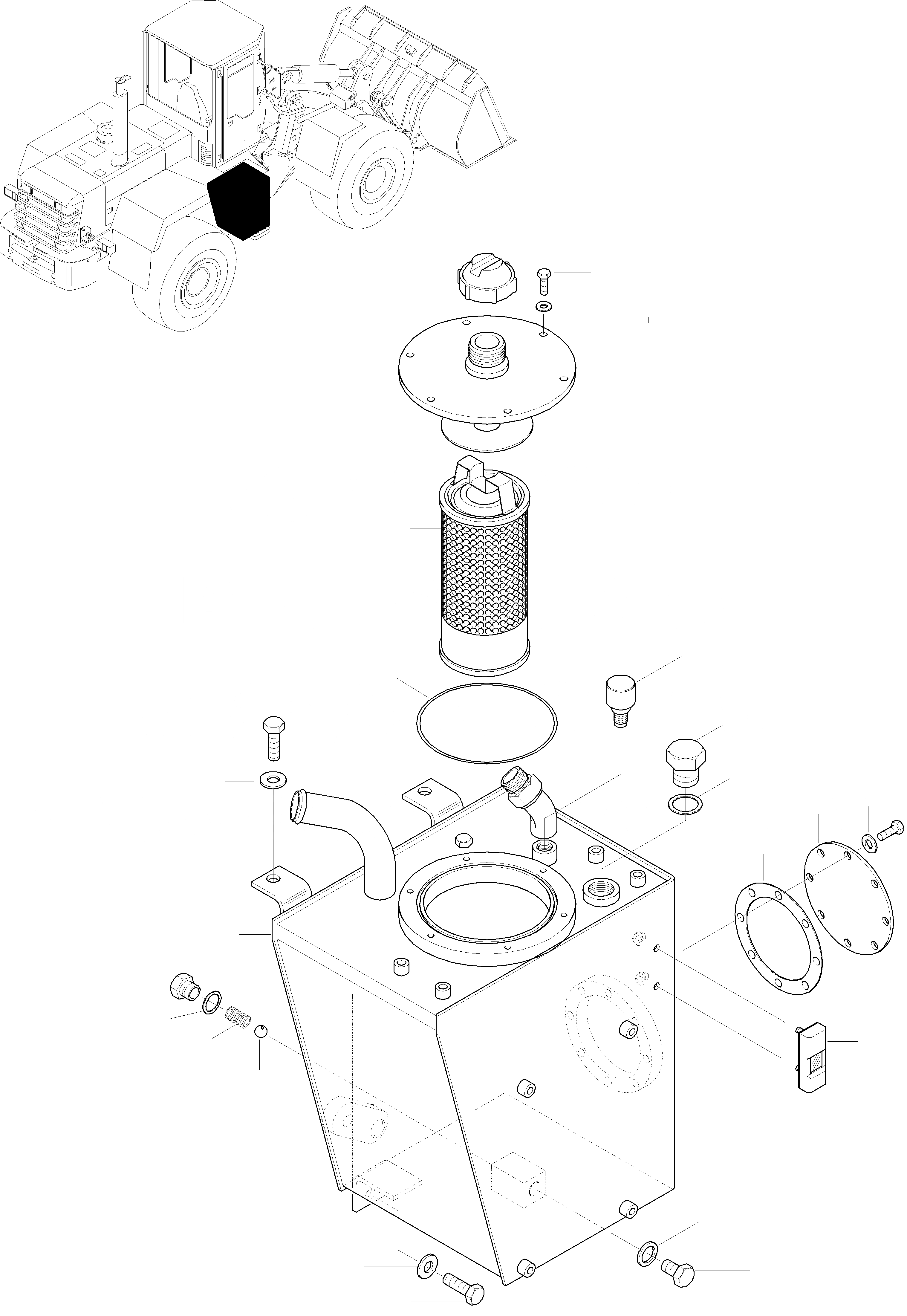 Схема запчастей Komatsu WA270-3 active - МАСЛ. БАК ГИДРАВЛИКА