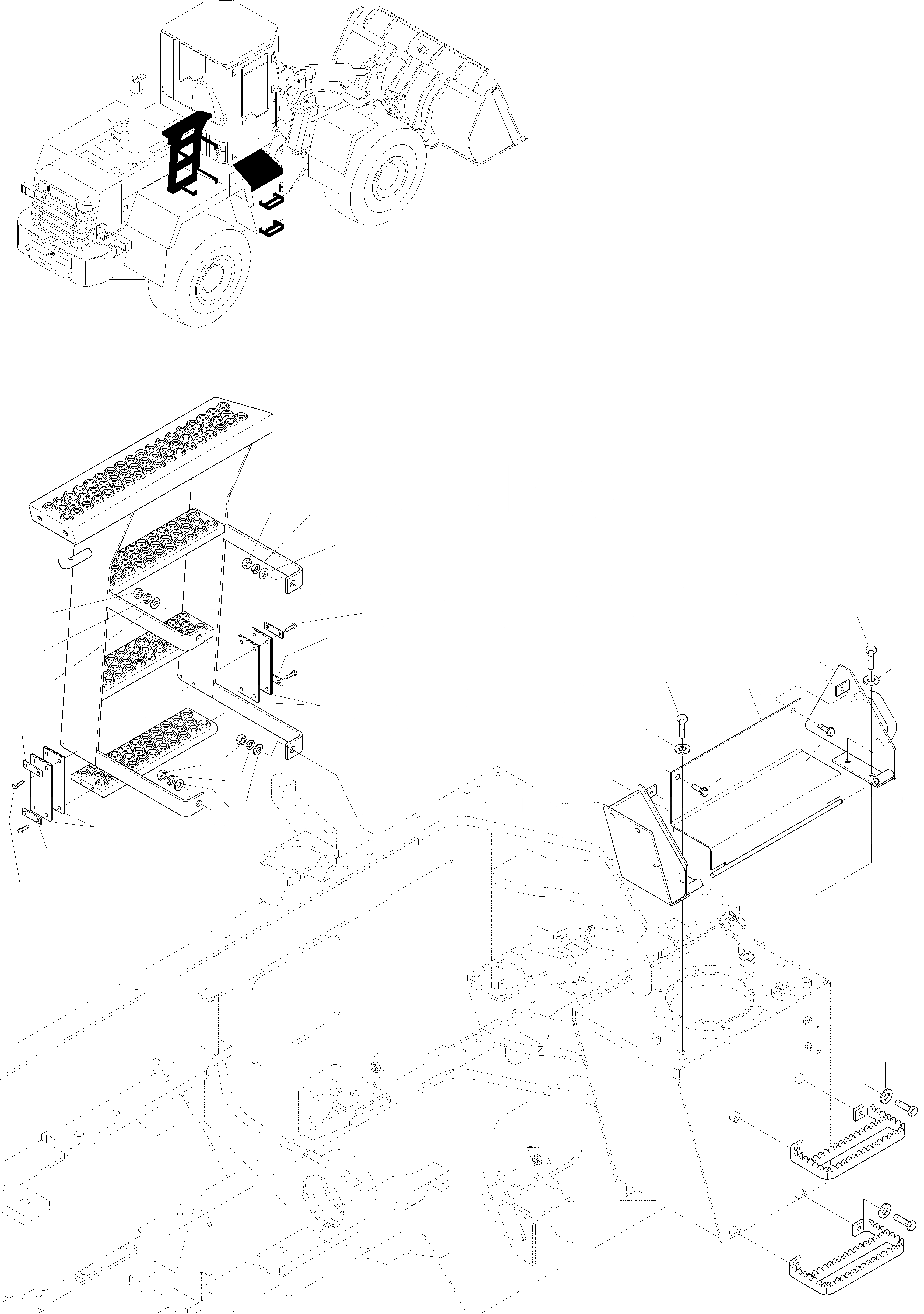 Схема запчастей Komatsu WA270-3 active - ЛЕСТНИЦА РАМА