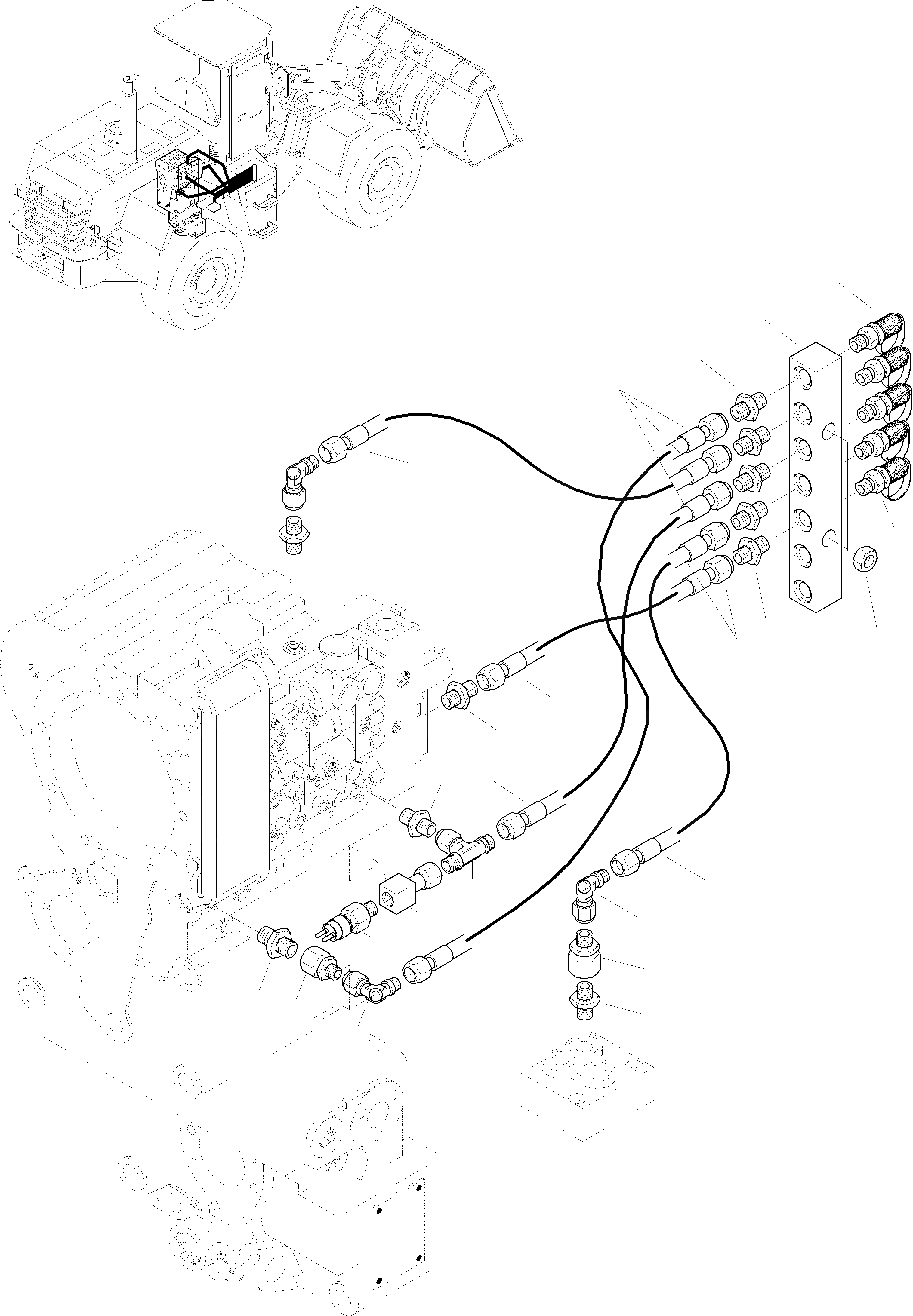 Схема запчастей Komatsu WA270-3 active - КОНТРОЛЬ PORT ГИДРАВЛИКА