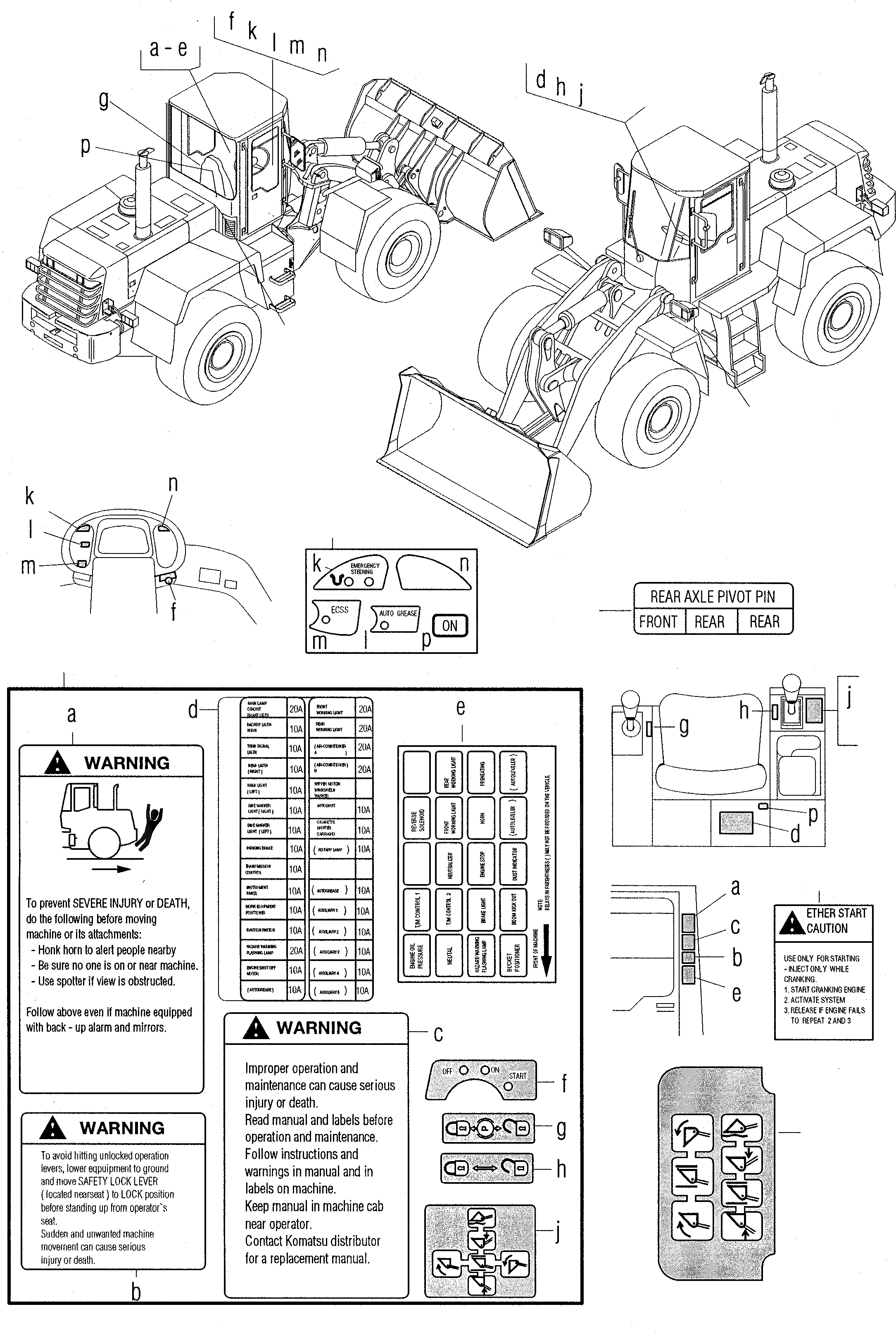 Схема запчастей Komatsu WA270-3 active - ТАБЛИЧКИS, АНГЛ. ИНСТРУМЕНТ, АКСЕССУАРЫ, БУКВЕНН.