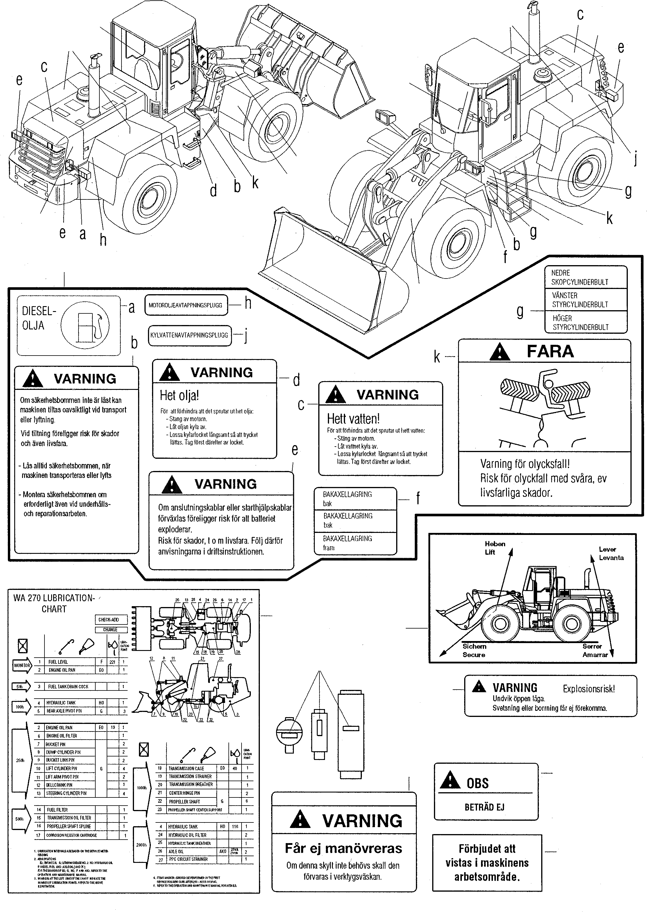 Схема запчастей Komatsu WA270-3 active - ТАБЛИЧКИS, SWEDISH ИНСТРУМЕНТ, АКСЕССУАРЫ, БУКВЕНН.