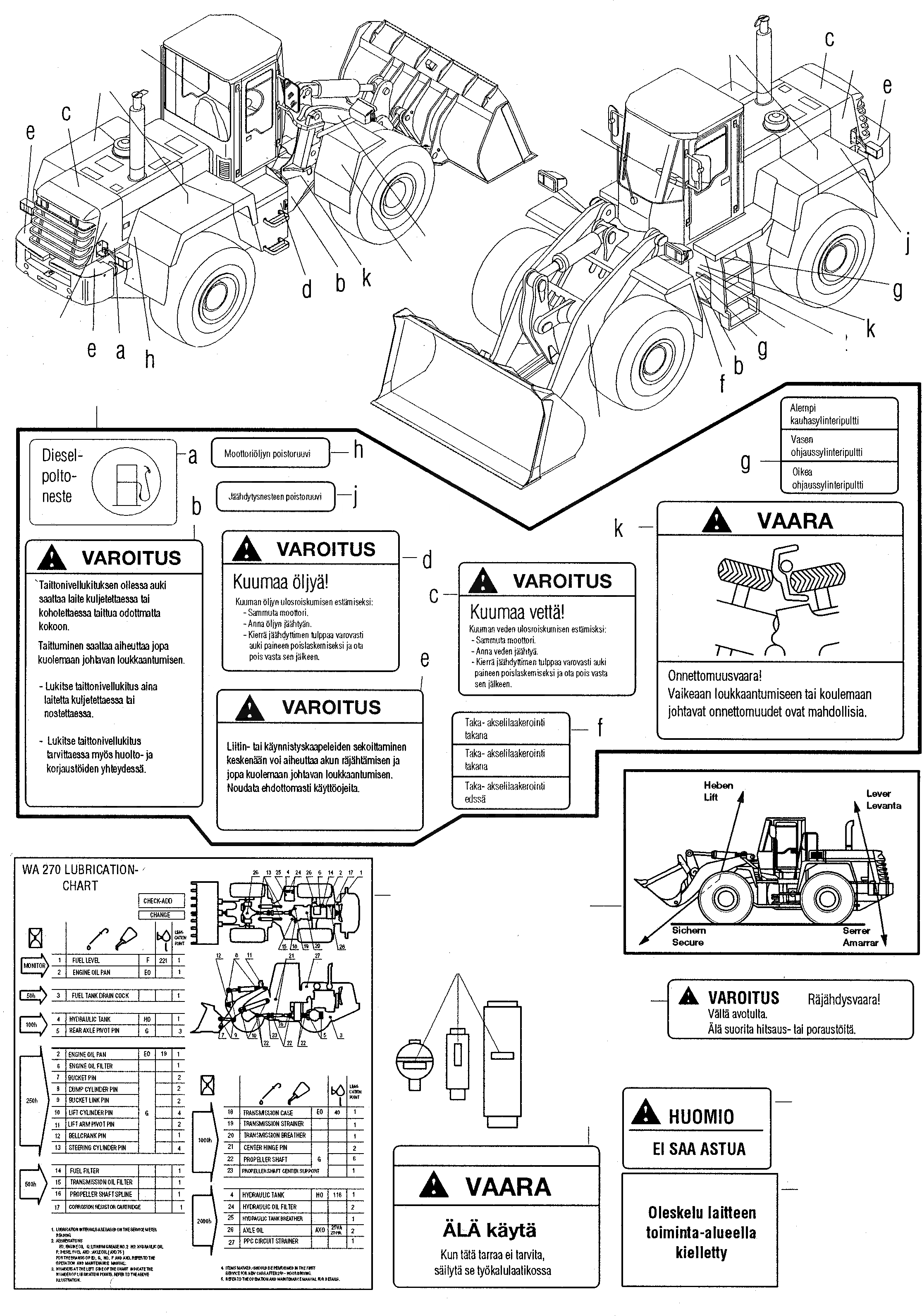 Схема запчастей Komatsu WA270-3 active - ТАБЛИЧКИS, FINNISH ИНСТРУМЕНТ, АКСЕССУАРЫ, БУКВЕНН.