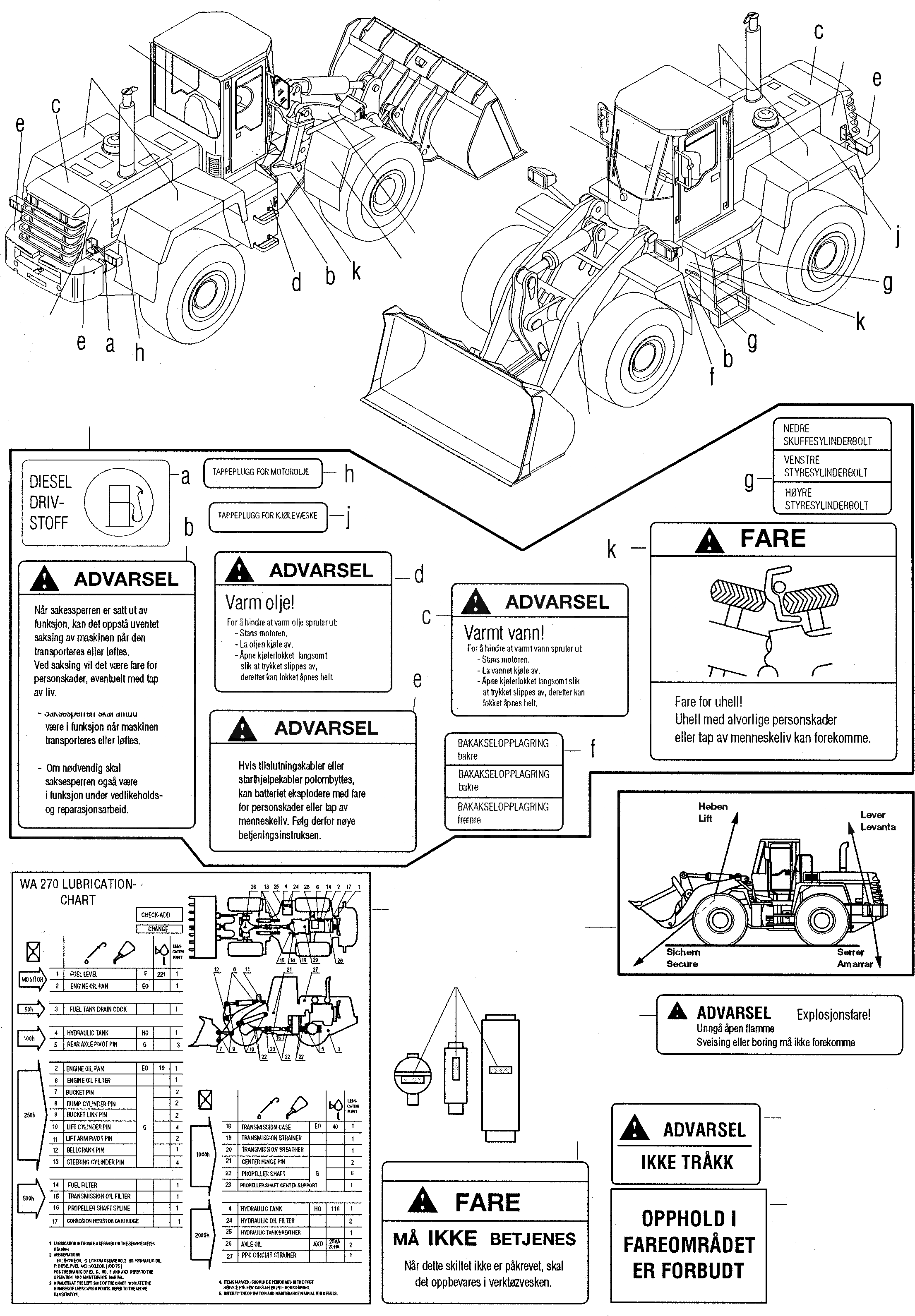 Схема запчастей Komatsu WA270-3 active - ТАБЛИЧКИS, NORWEGIAN ИНСТРУМЕНТ, АКСЕССУАРЫ, БУКВЕНН.