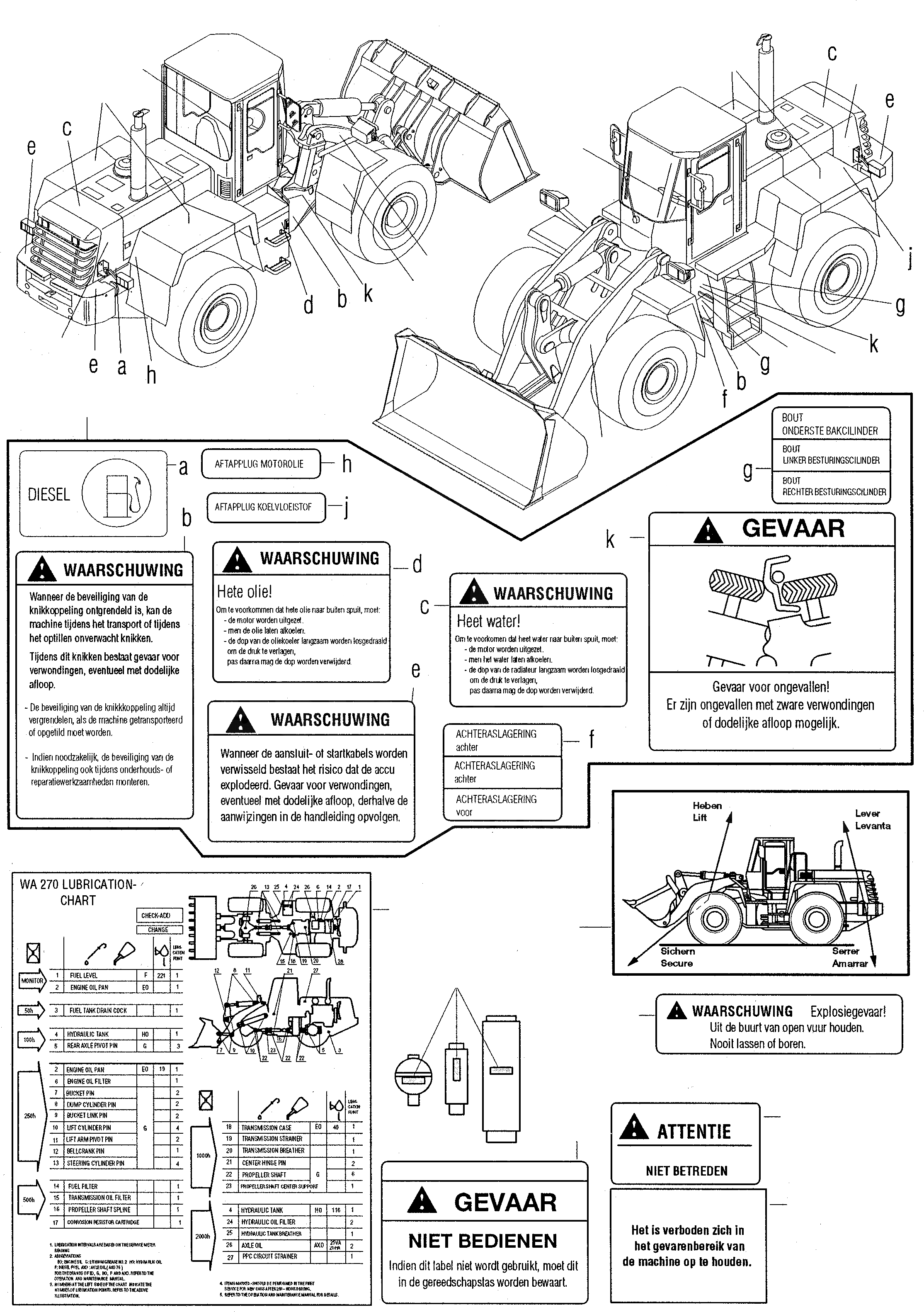 Схема запчастей Komatsu WA270-3 active - ТАБЛИЧКИS, DUTCH ИНСТРУМЕНТ, АКСЕССУАРЫ, БУКВЕНН.