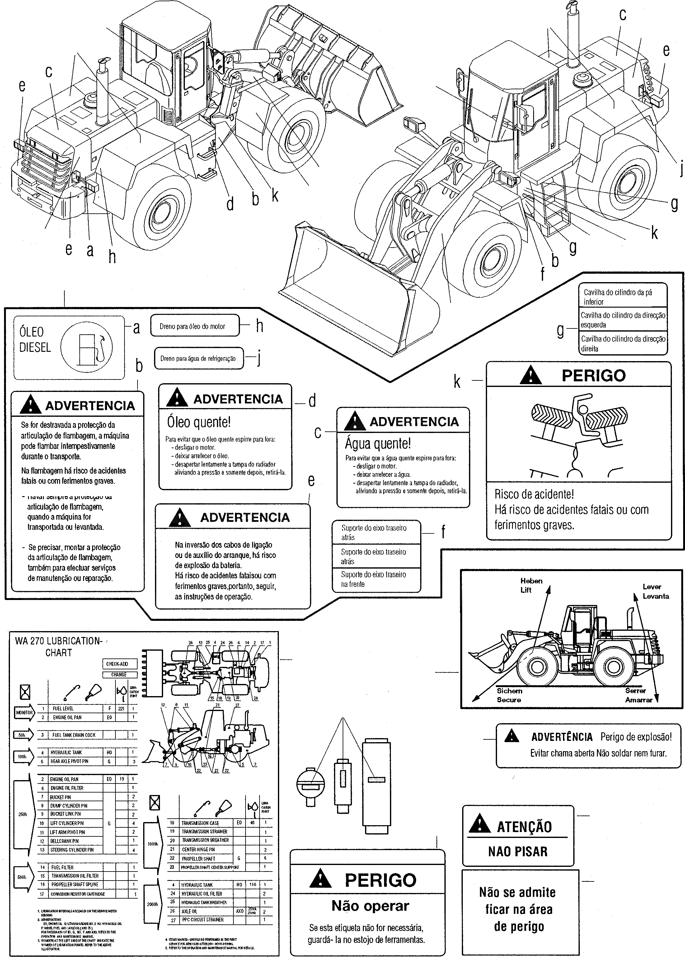 Схема запчастей Komatsu WA270-3 active - ТАБЛИЧКИS, ПОРТУГАЛ. ИНСТРУМЕНТ, АКСЕССУАРЫ, БУКВЕНН.