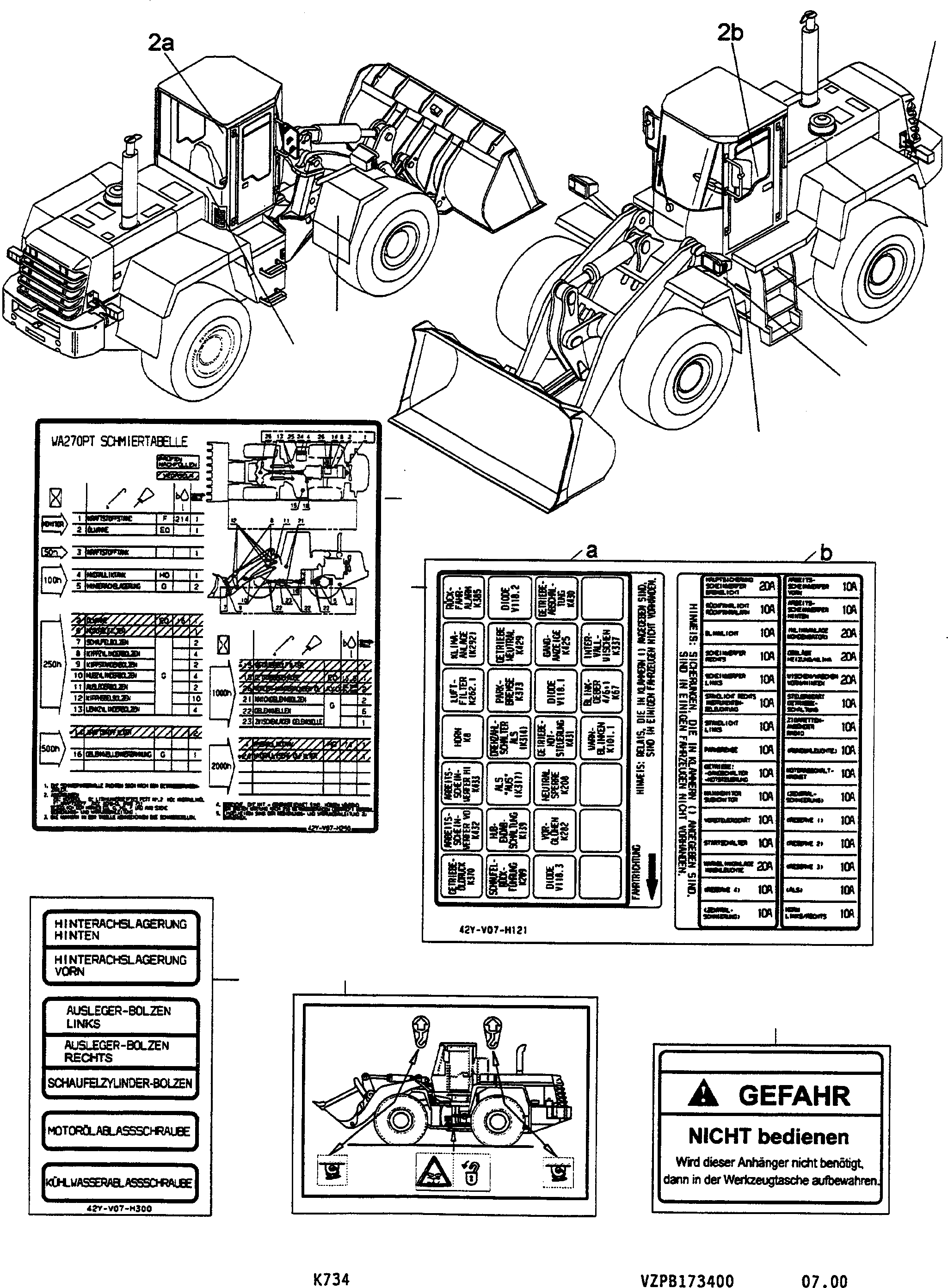 Схема запчастей Komatsu WA270-3 active - ТАБЛИЧКИS, ПОРТУГАЛ. ИНСТРУМЕНТ, АКСЕССУАРЫ, БУКВЕНН.