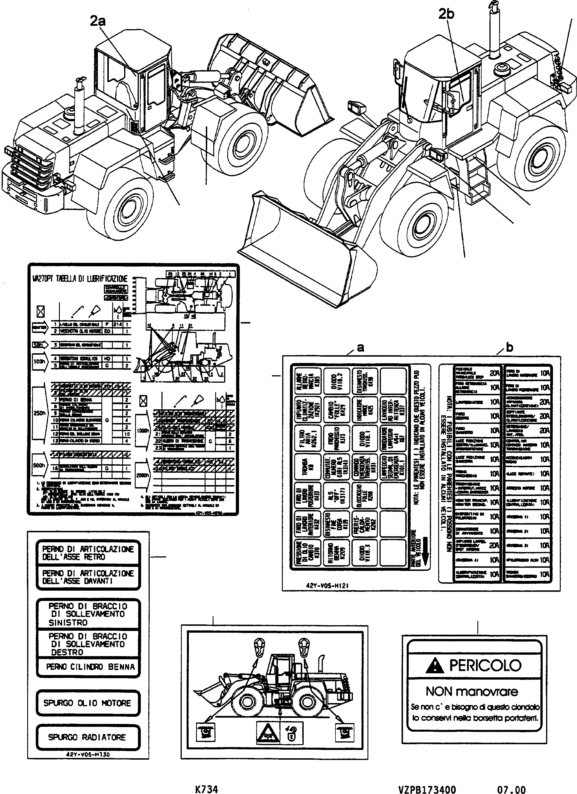 Схема запчастей Komatsu WA270-3 active - ТАБЛИЧКИS, ИТАЛИЯ ИНСТРУМЕНТ, АКСЕССУАРЫ, БУКВЕНН.