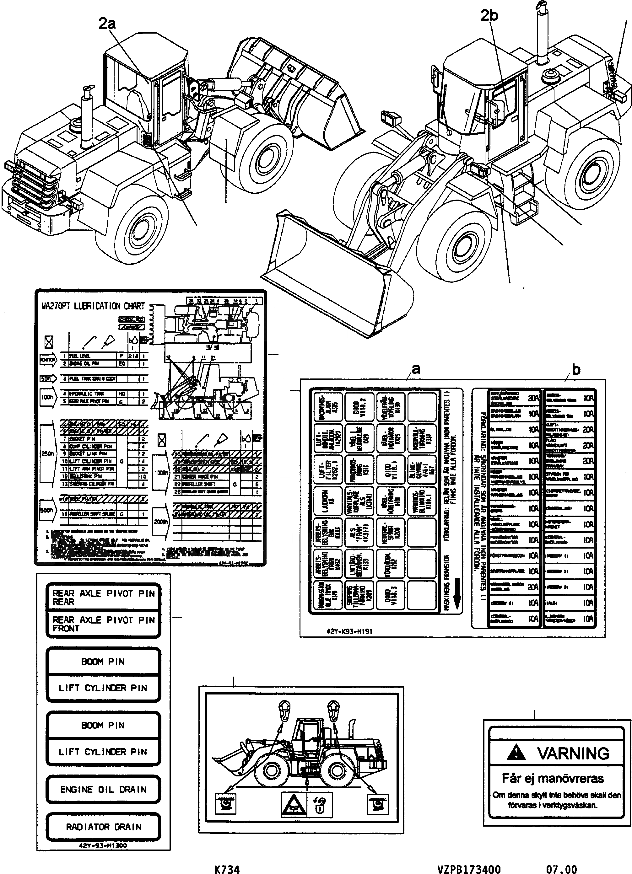 Схема запчастей Komatsu WA270-3 active - ТАБЛИЧКИS, SWEDISH ИНСТРУМЕНТ, АКСЕССУАРЫ, БУКВЕНН.