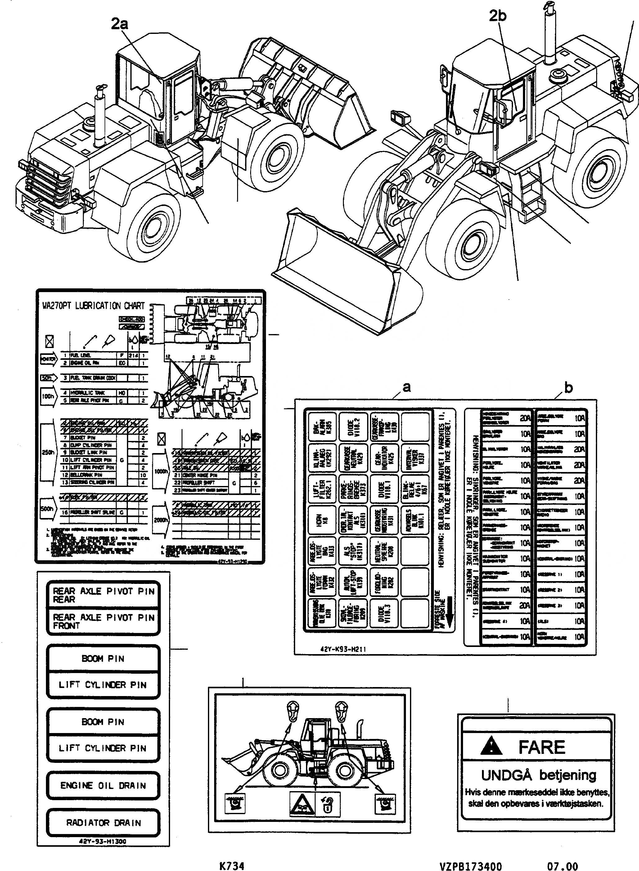 Схема запчастей Komatsu WA270-3 active - ТАБЛИЧКИS, DANISH ИНСТРУМЕНТ, АКСЕССУАРЫ, БУКВЕНН.
