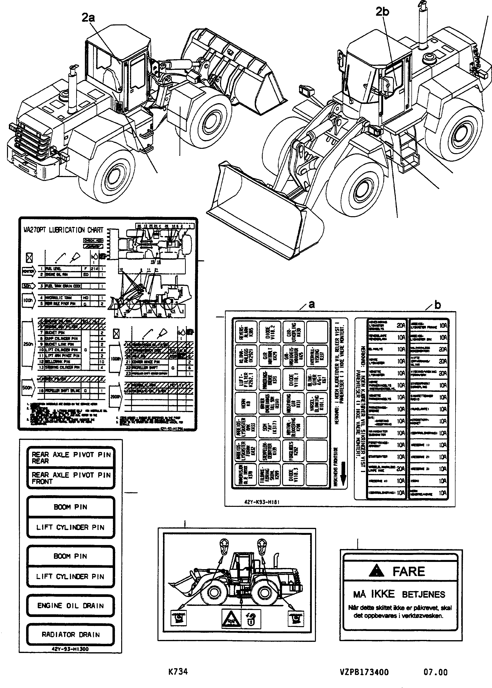 Схема запчастей Komatsu WA270-3 active - ТАБЛИЧКИS, NORWEGIAN ИНСТРУМЕНТ, АКСЕССУАРЫ, БУКВЕНН.