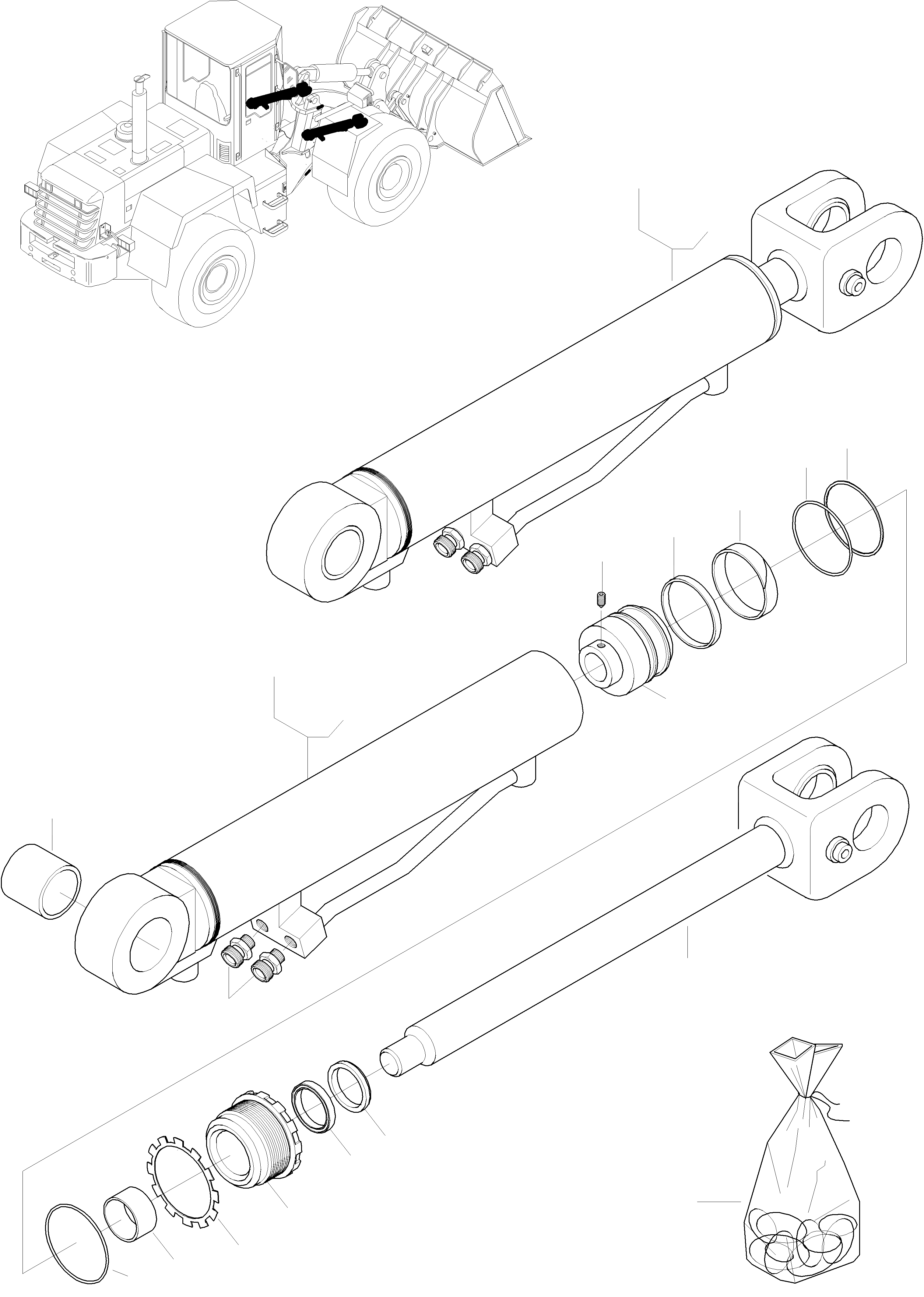 Схема запчастей Komatsu WA270-3 active - ГИДРОЦИЛИНДР ПОДЪЕМА ГИДРАВЛИКА