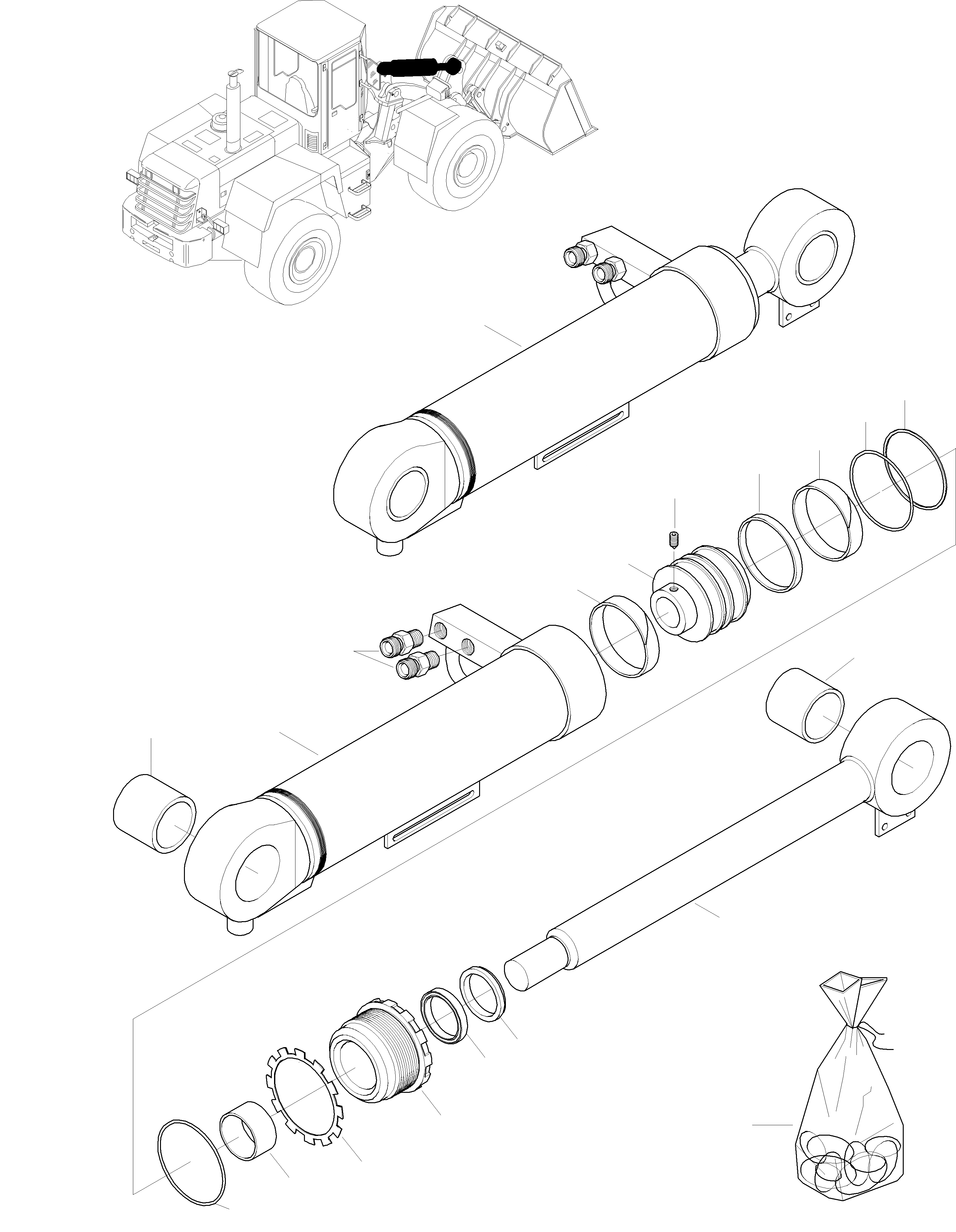 Схема запчастей Komatsu WA270-3 active - ЦИЛИНДР КОВША ГИДРАВЛИКА