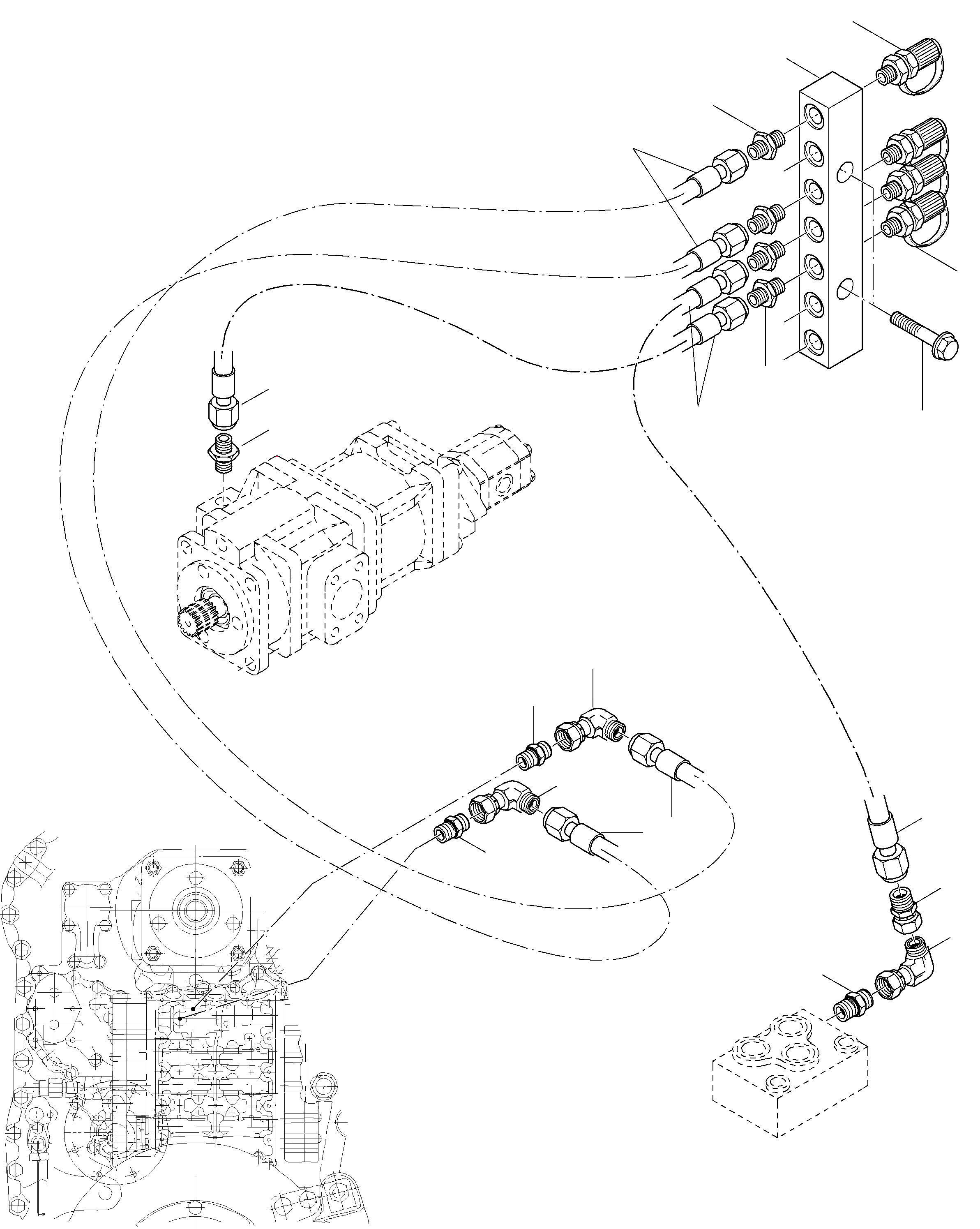 Схема запчастей Komatsu WA270-3 active - КОНТРОЛЬ PORT ГИДРАВЛИКА