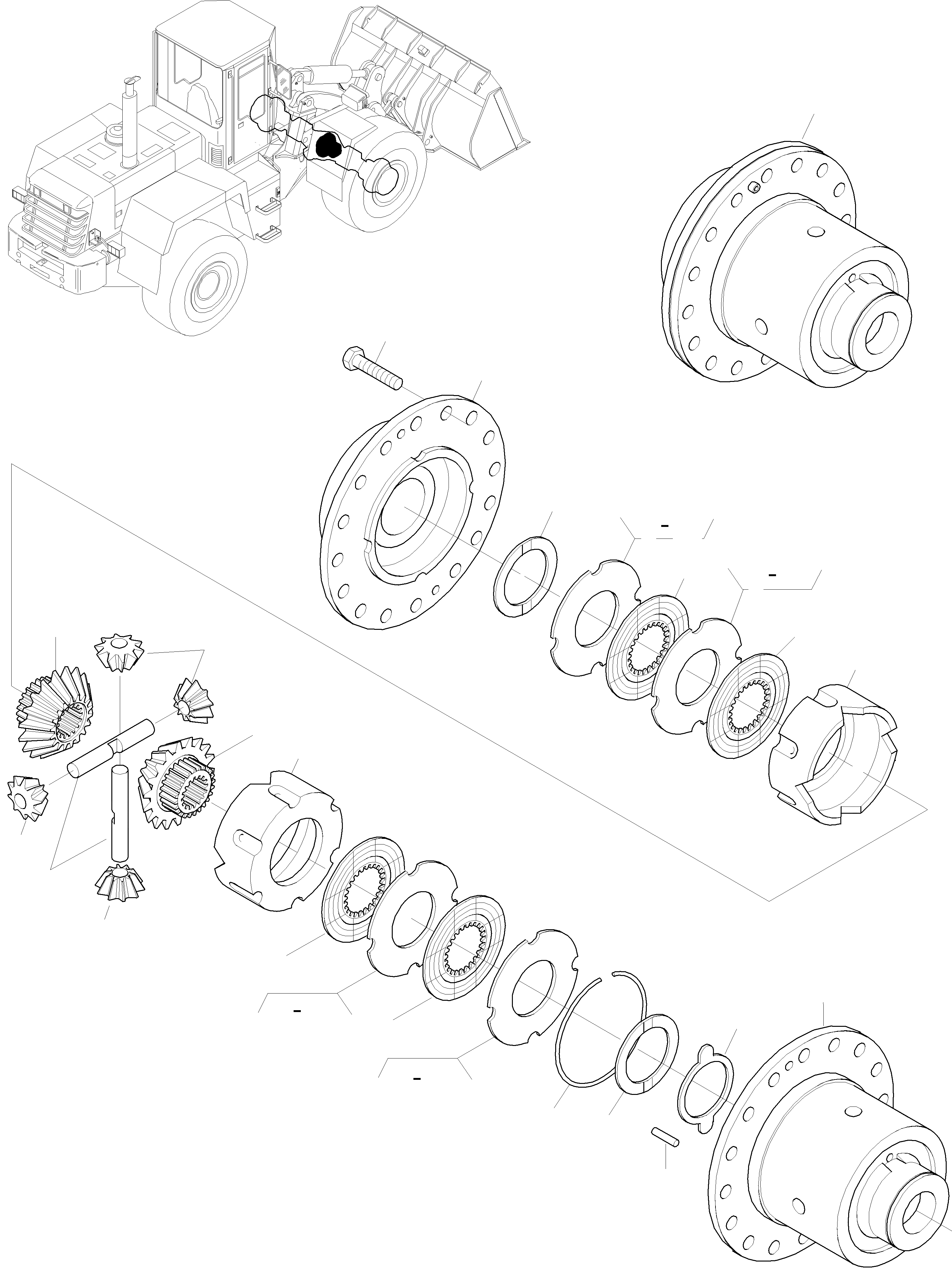 Схема запчастей Komatsu WA270PT-3 active - ДИФФЕРЕНЦ. 8 ПЕРЕДНИЙ МОСТ