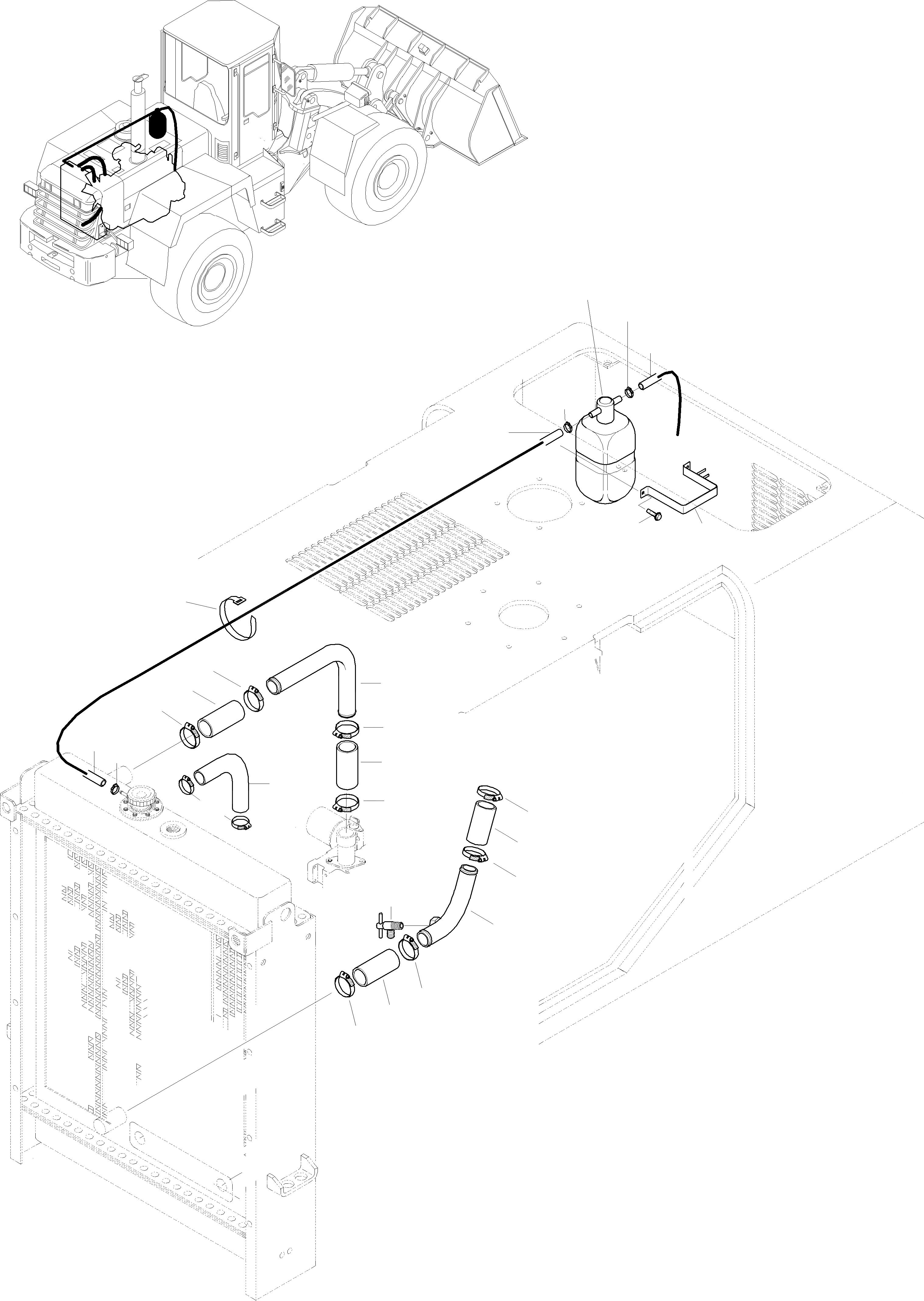 Схема запчастей Komatsu WA270PT-3 active - ОХЛАЖД-Е ВОДН. PIPES СИСТЕМА ОХЛАЖДЕНИЯ