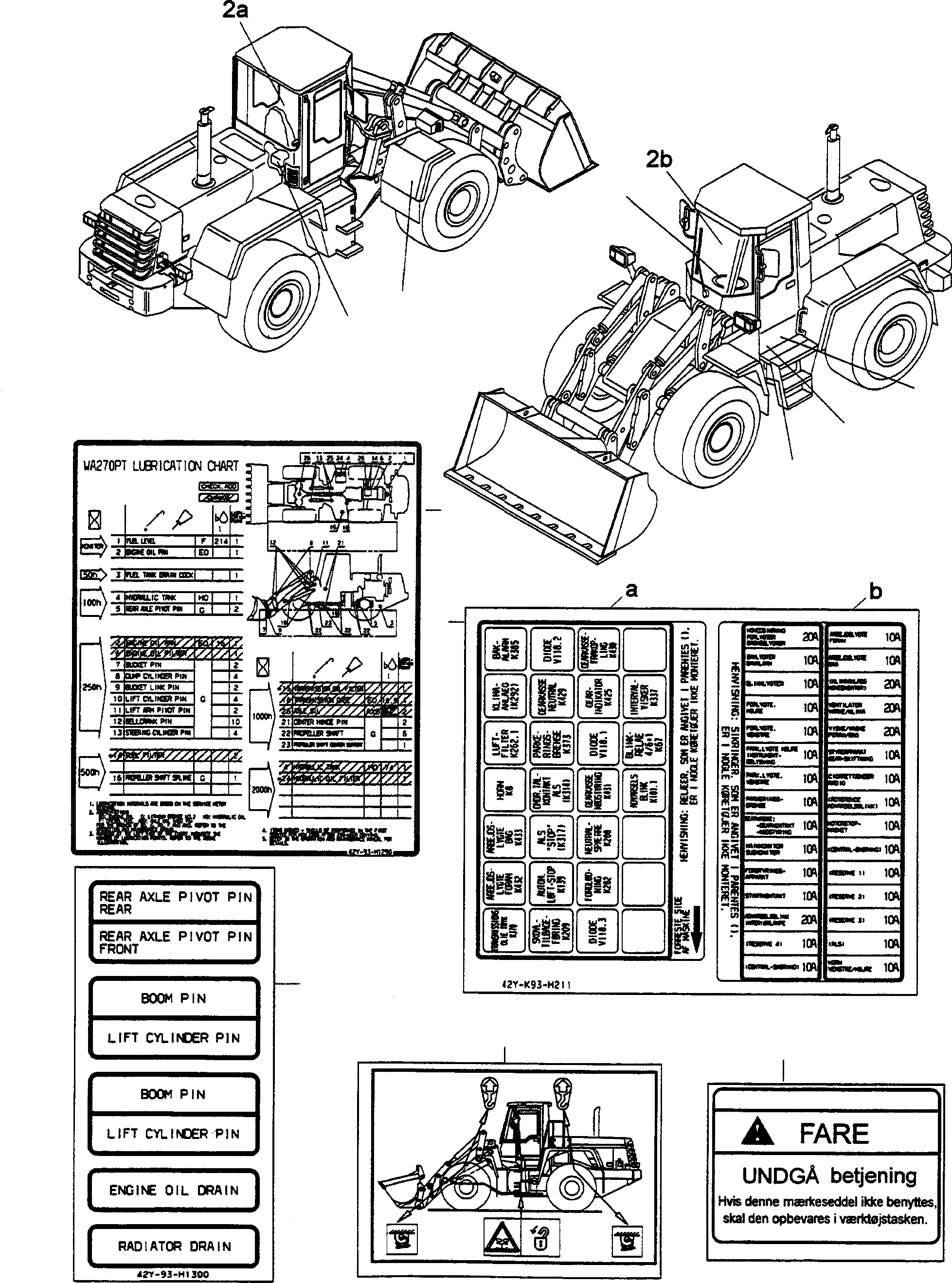 Схема запчастей Komatsu WA270PT-3 active - ТАБЛИЧКИS, DANISH ИНСТРУМЕНТ, АКСЕССУАРЫ, БУКВЕНН.