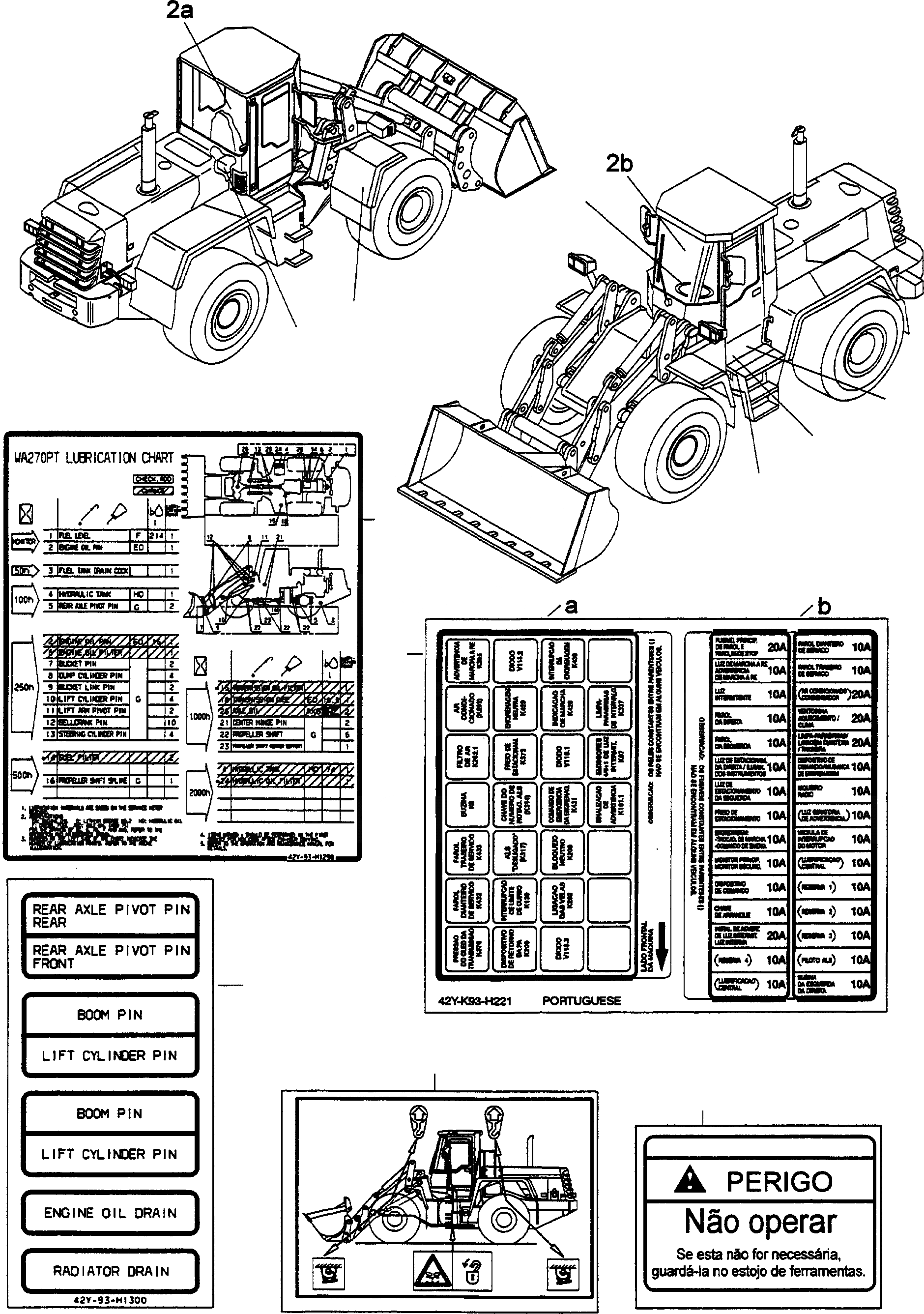 Схема запчастей Komatsu WA270PT-3 active - ТАБЛИЧКИS, ПОРТУГАЛ. ИНСТРУМЕНТ, АКСЕССУАРЫ, БУКВЕНН.