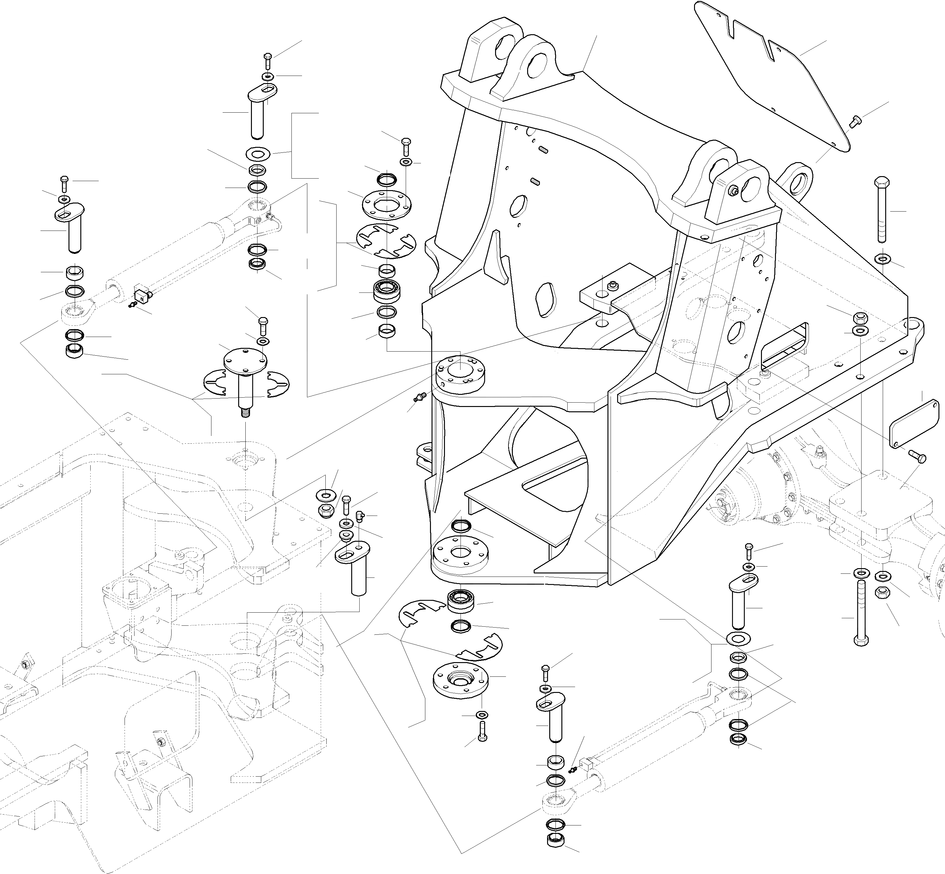 Схема запчастей Komatsu WA270PT-3 active - ПЕРЕДН. РАМА РАМА
