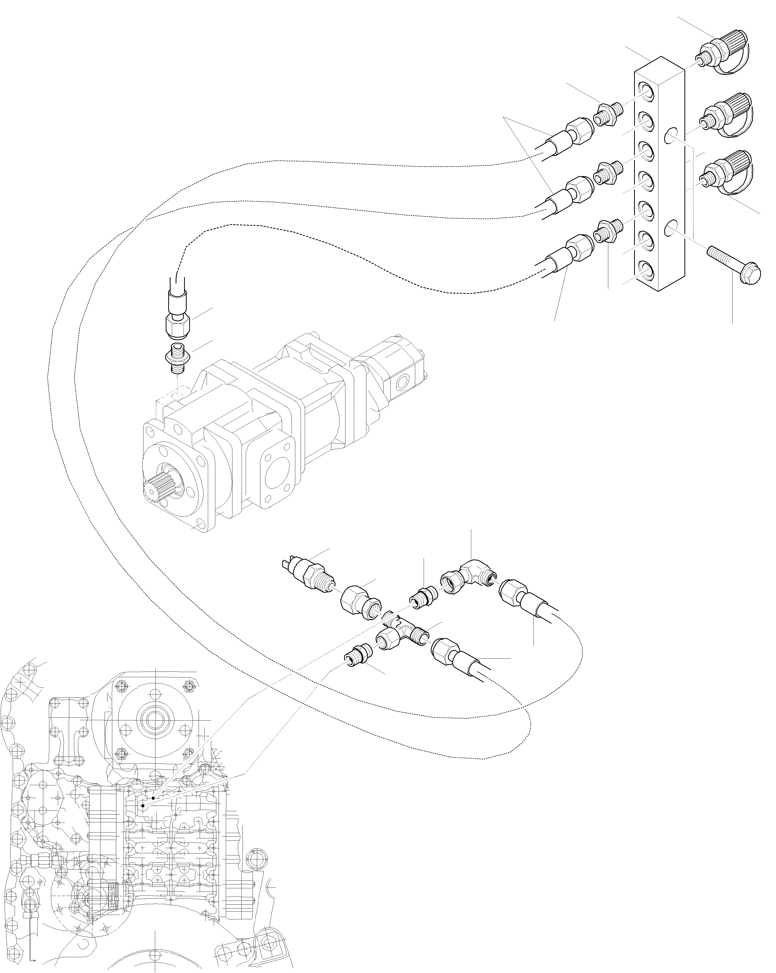 Схема запчастей Komatsu WA270PT-3 active - КОНТРОЛЬ PORT ГИДРАВЛИКА