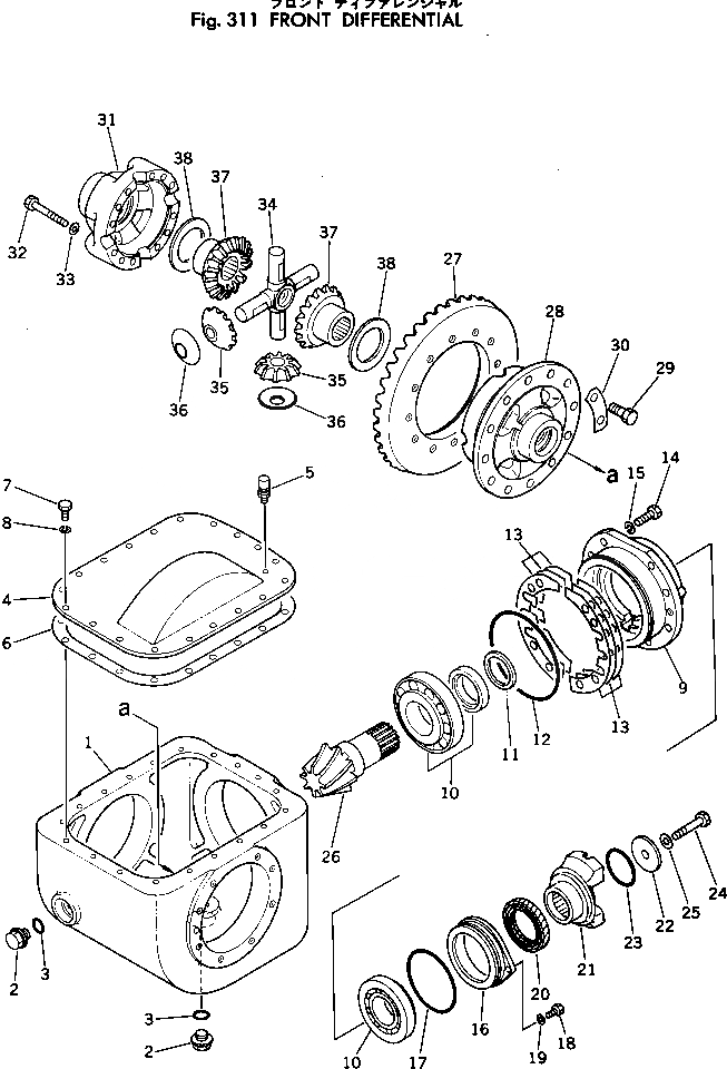 Схема запчастей Komatsu WA30-1 - ПЕРЕДНИЙ ДИФФЕРЕНЦИАЛ ПРИВОДВАЛ¤ ДИФФЕРЕНЦ. И КОЛЕСА