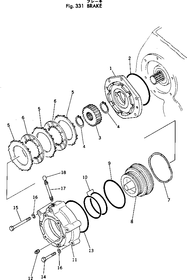 Схема запчастей Komatsu WA30-1 - ТОРМОЗ. ПРИВОДВАЛ¤ ДИФФЕРЕНЦ. И КОЛЕСА