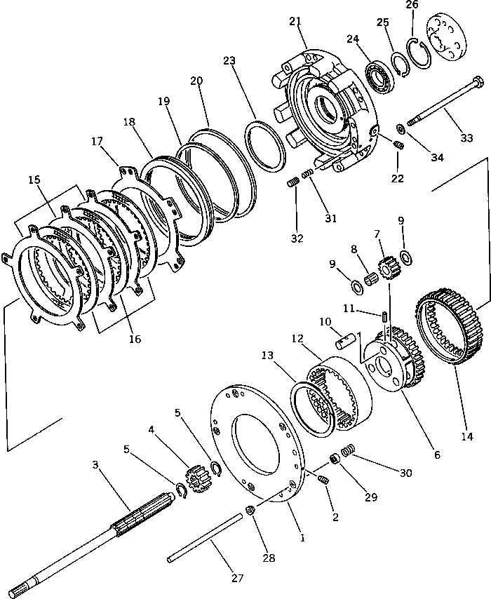 Схема запчастей Komatsu WA30-2 - КОЖУХ РЕВЕРСА ТРАНСМИССИЯ