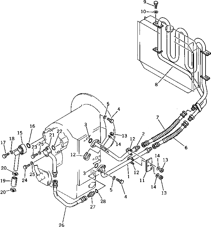 Схема запчастей Komatsu WA30-2 - ТРАНСМИССИЯ МАСЛОПРОВОДЯЩАЯ ЛИНИЯ ТРАНСМИССИЯ