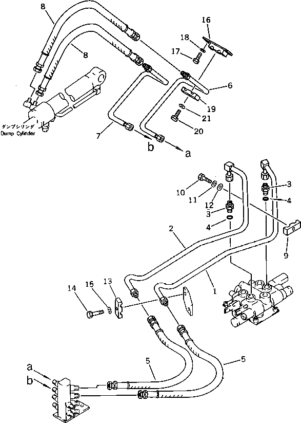 Схема запчастей Komatsu WA30-2 - ГИДРАВЛ МАСЛОПРОВОДЯЩАЯ ЛИНИЯ УПРАВЛ-Е РАБОЧИМ ОБОРУДОВАНИЕМ