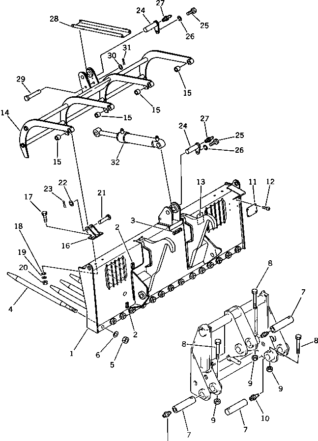 Схема запчастей Komatsu WA30-2 - UTILITY ВИЛЫ¤ С ЗАХВАТ(№-) СПЕЦ. APPLICATION ЧАСТИ