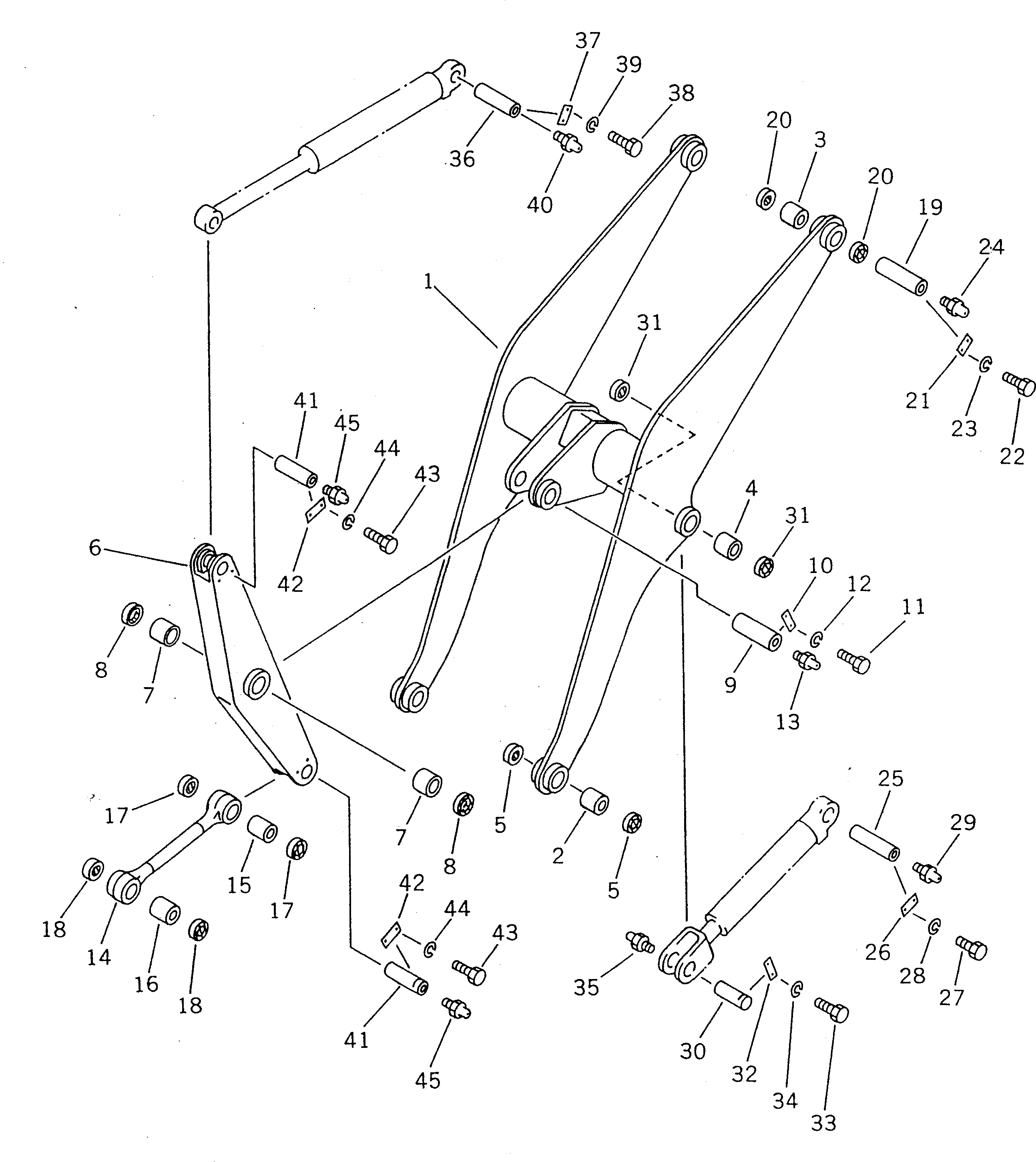 Схема запчастей Komatsu WA30-3 - РУКОЯТЬ РАБОЧЕЕ ОБОРУДОВАНИЕ