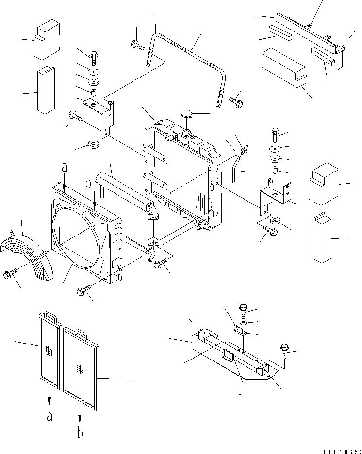 Схема запчастей Komatsu WA30-5-CB - РАДИАТОР И ТРУБЫ (СПЕЦ-Я LIVESTOCK RAISING) СИСТЕМА ОХЛАЖДЕНИЯ