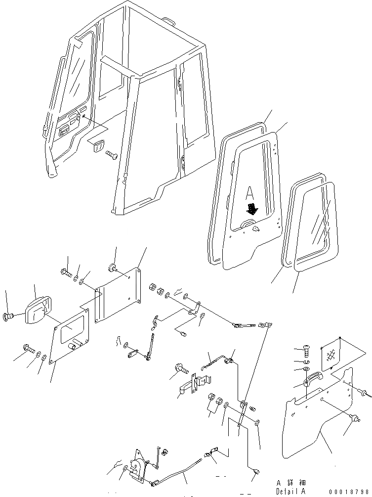 Схема запчастей Komatsu WA30-5-CB - КАБИНА (/) (ЛЕВ. ДВЕРЬ) (/) (С PATO LIGHT И ЗАДН. LIGHT) КАБИНА ОПЕРАТОРА И СИСТЕМА УПРАВЛЕНИЯ